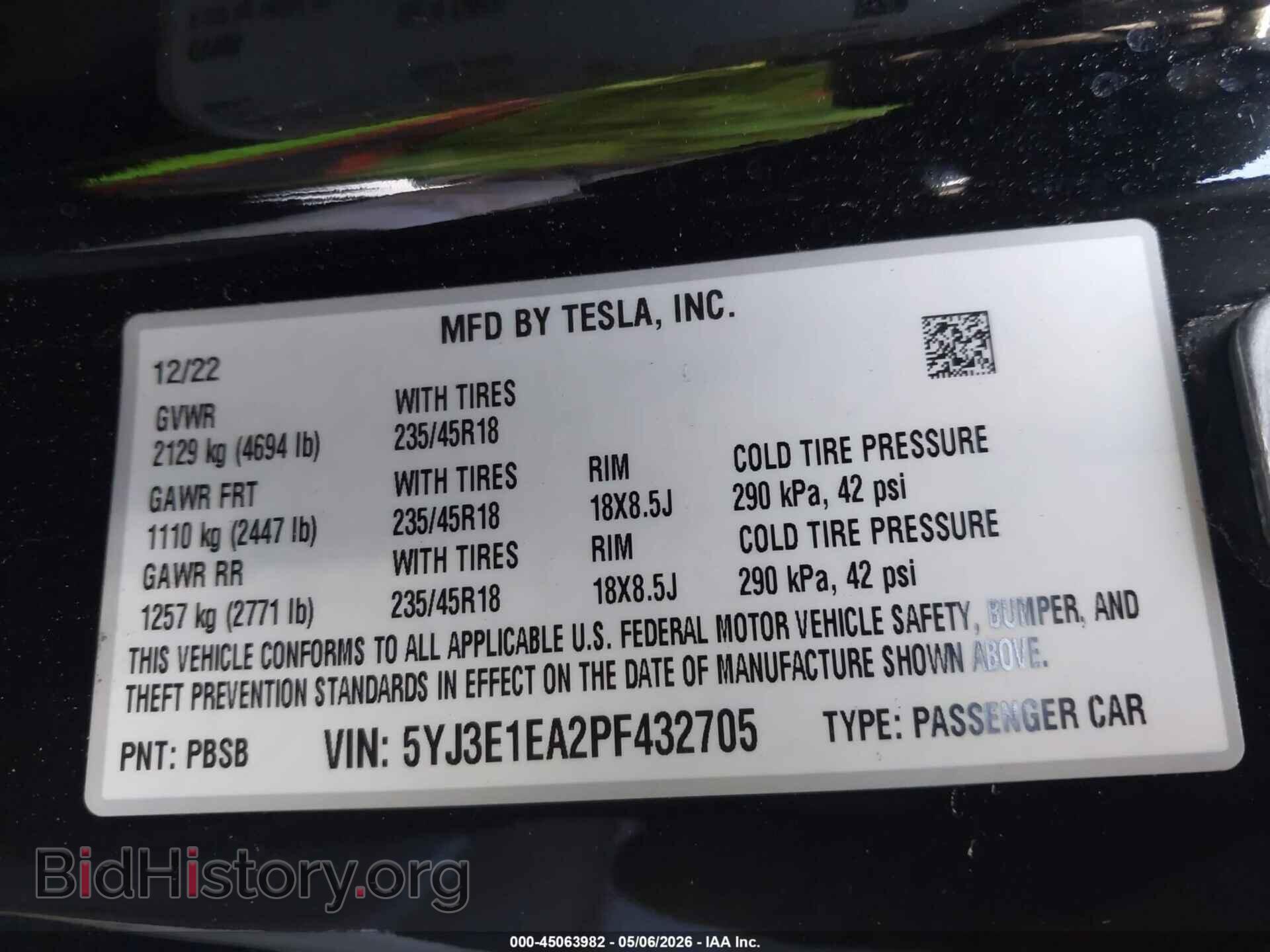 2023 TESLA MODEL 3 - VIN: 5YJ3E1EA2PF432705 - Фото 9