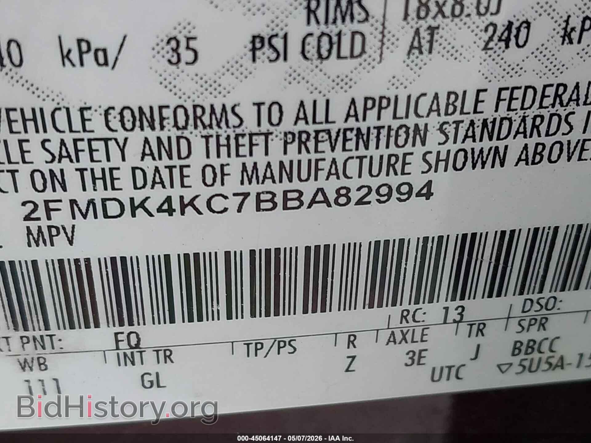2011 FORD EDGE - VIN: 2FMDK4KC7BBA82994 - Фото 9