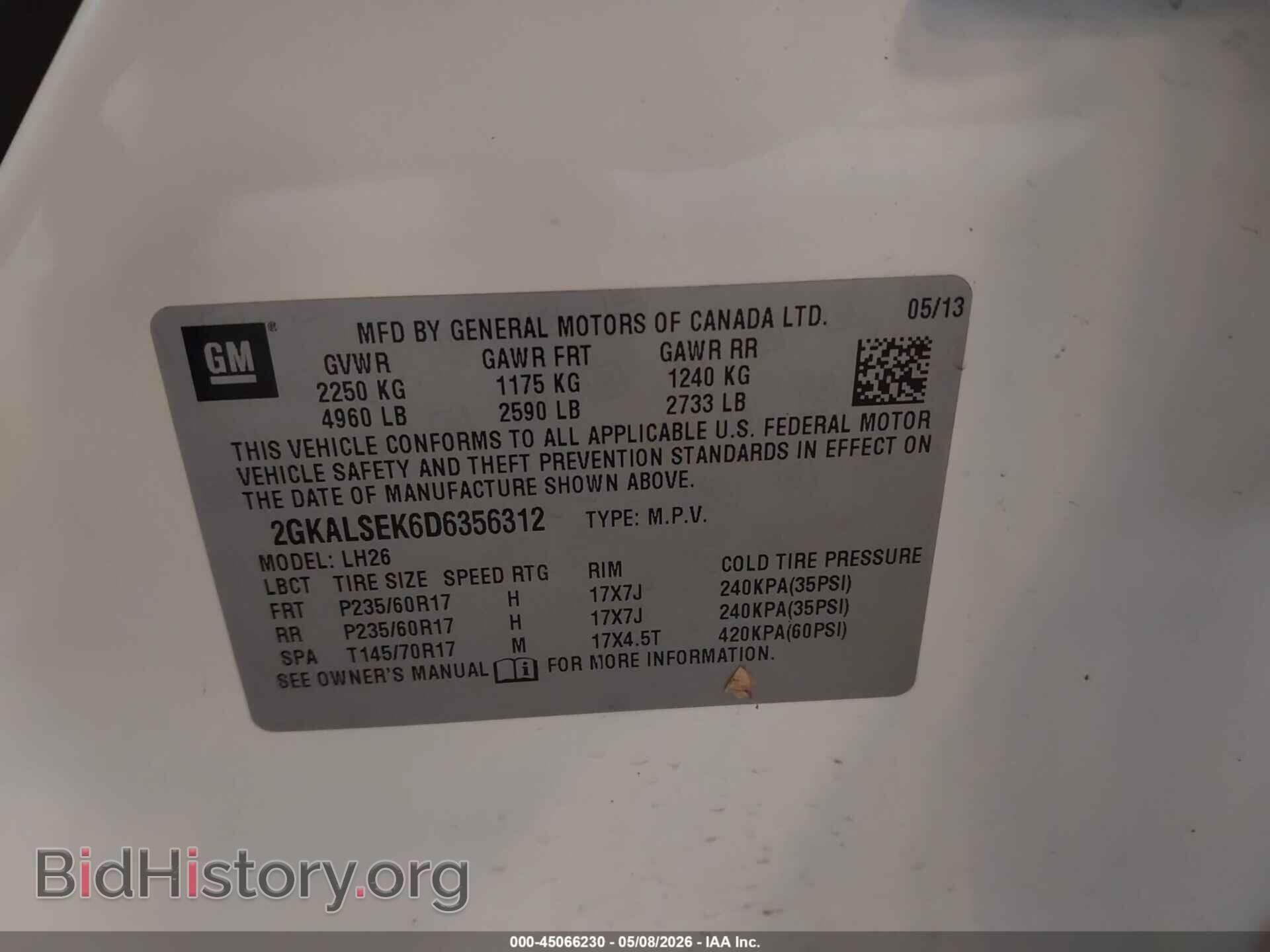 2013 GMC TERRAIN - VIN: 2GKALSEK6D6356312 - Photo 9