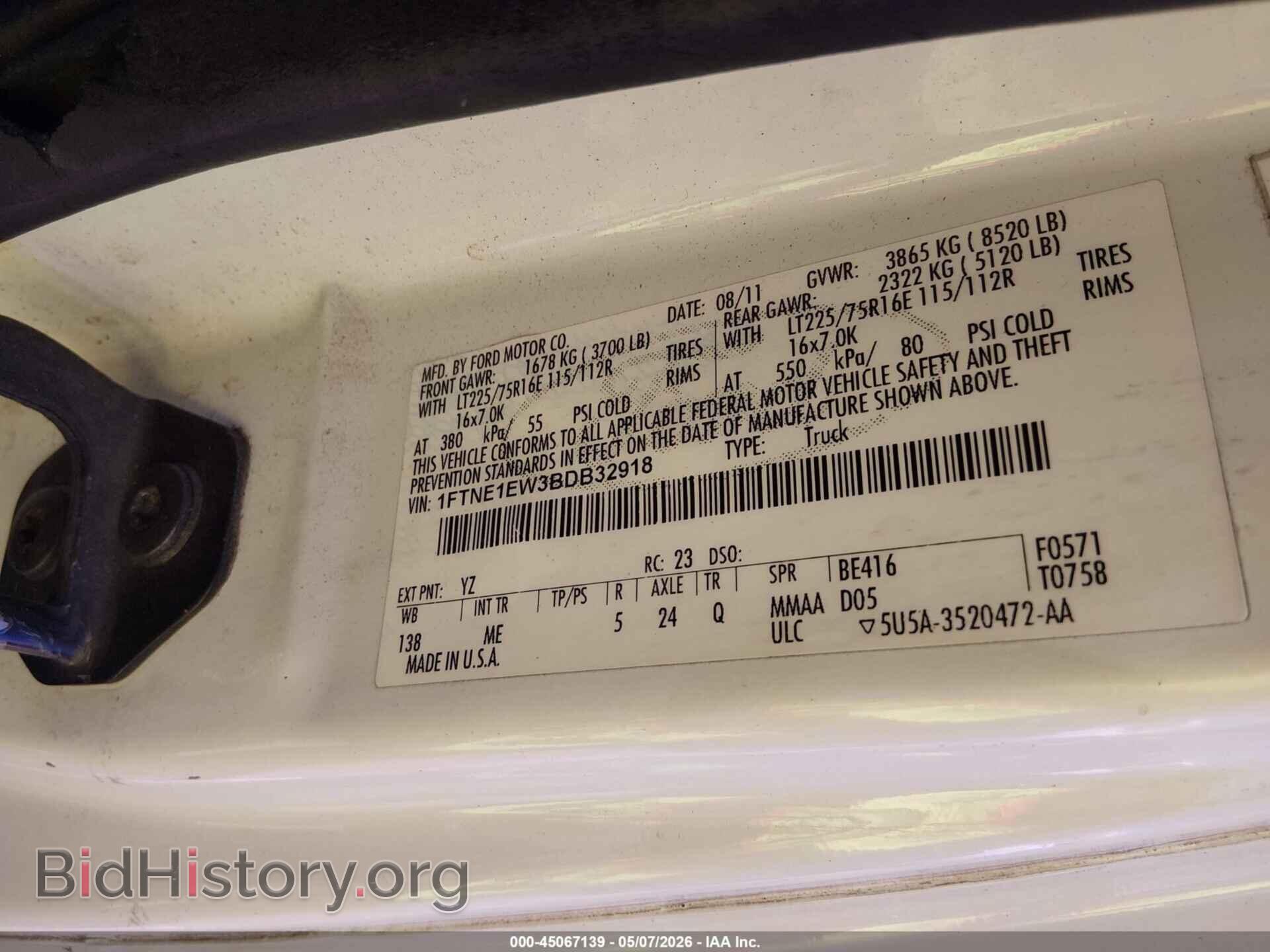 2011 FORD E-150 - VIN: 1FTNE1EW3BDB32918 - Фото 9