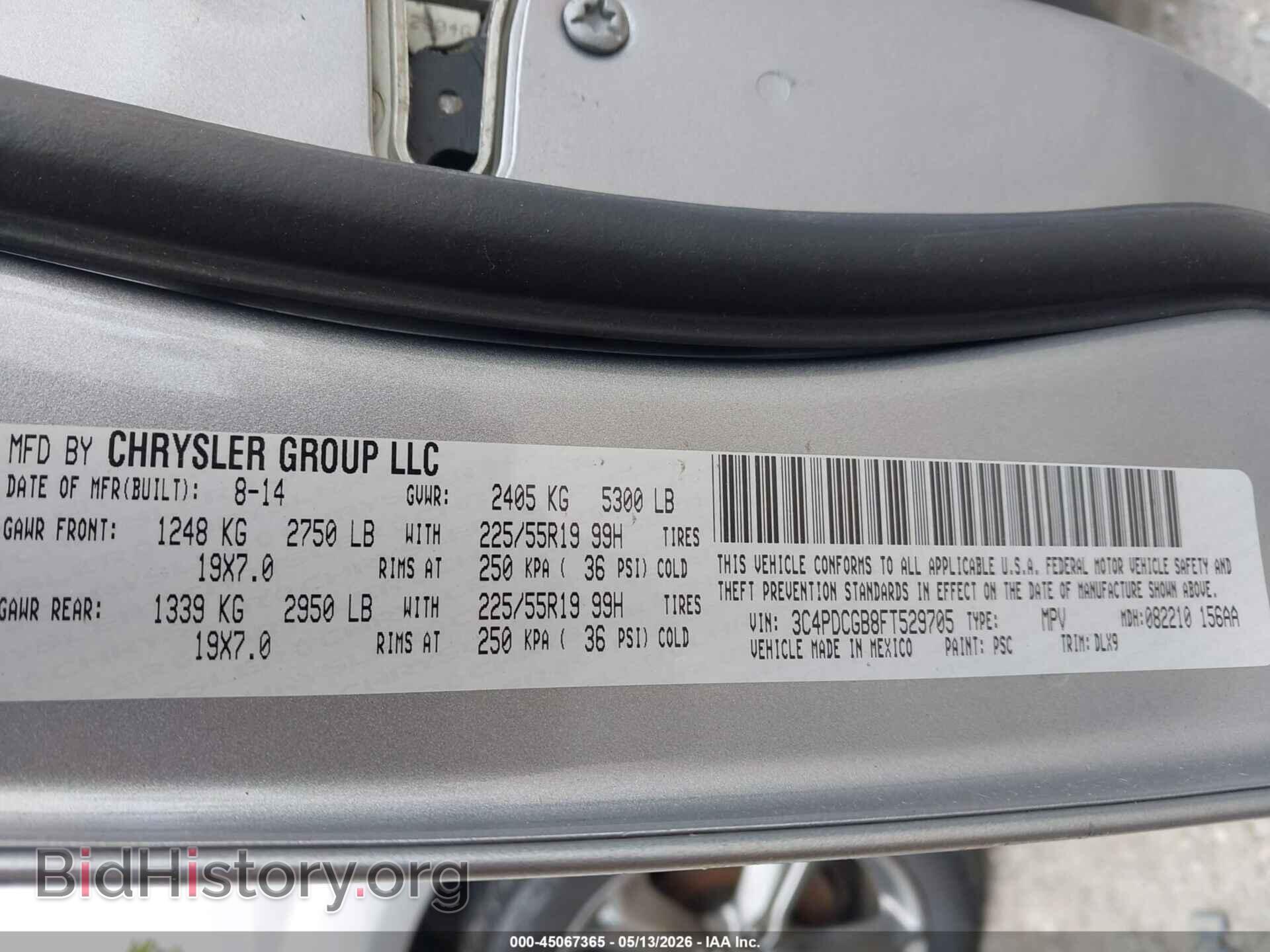 2015 DODGE JOURNEY - VIN: 3C4PDCGB8FT529705 - Фото 9