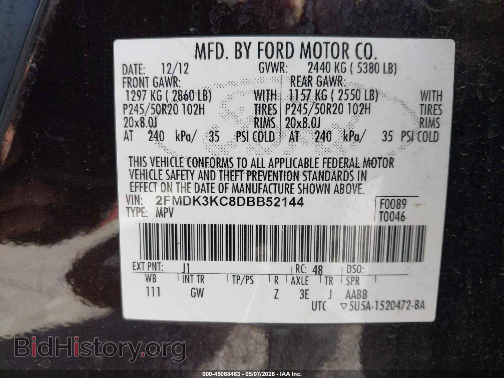 2013 FORD EDGE - VIN: 2FMDK3KC8DBB52144 - Photo 9
