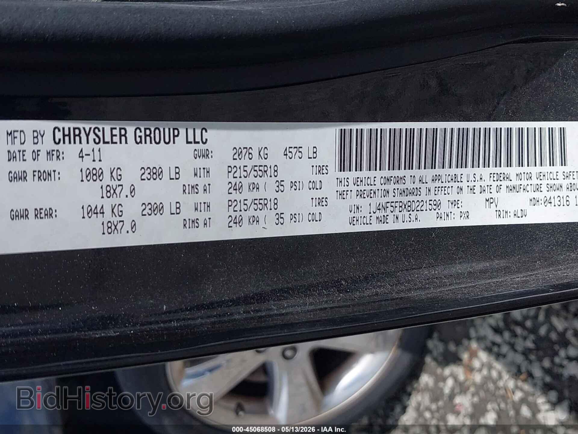 2011 JEEP COMPASS - VIN: 1J4NF5FBXBD221590 - Photo 9