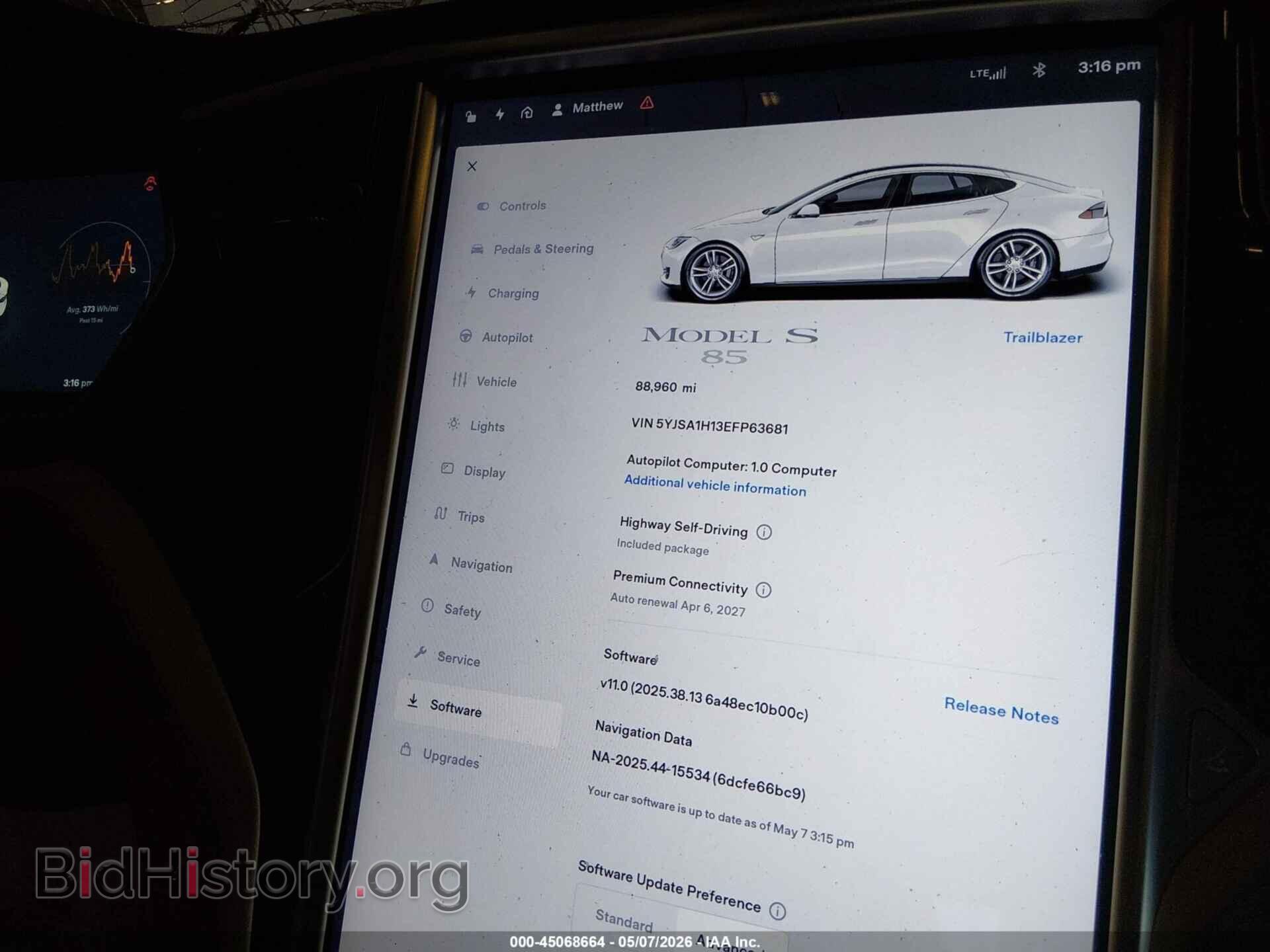 2014 TESLA MODEL S - VIN: 5YJSA1H13EFP63681 - Фото 7