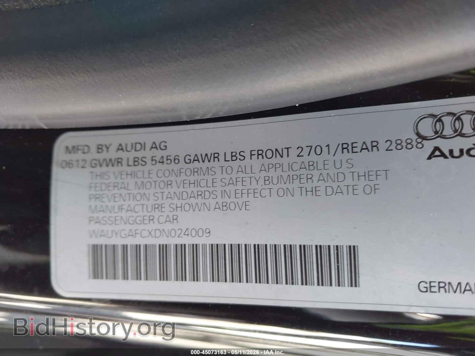 2013 AUDI A7 - VIN: WAUYGAFCXDN024009 - Photo 9