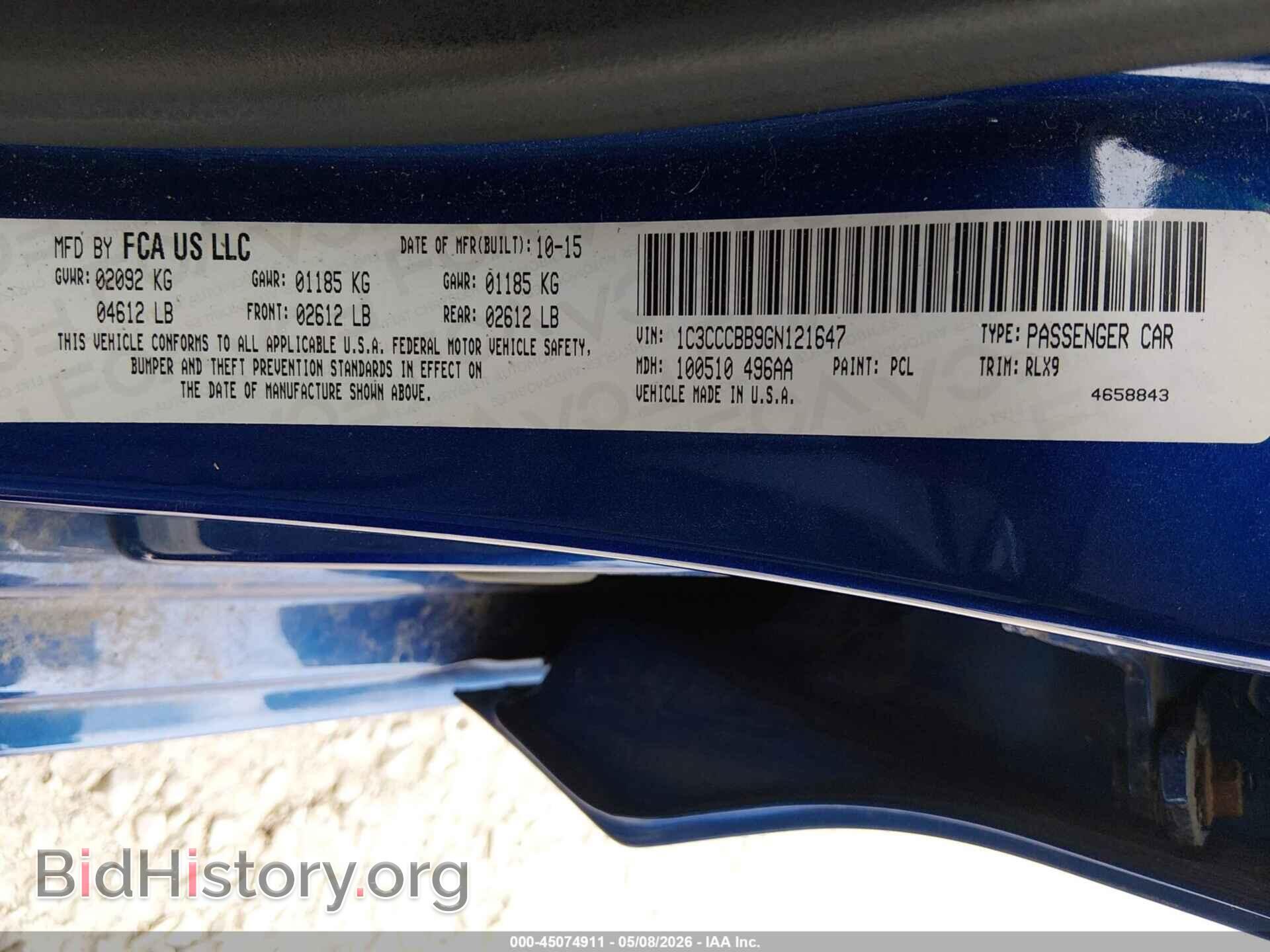 2016 CHRYSLER 200 - VIN: 1C3CCCBB9GN121647 - Photo 9