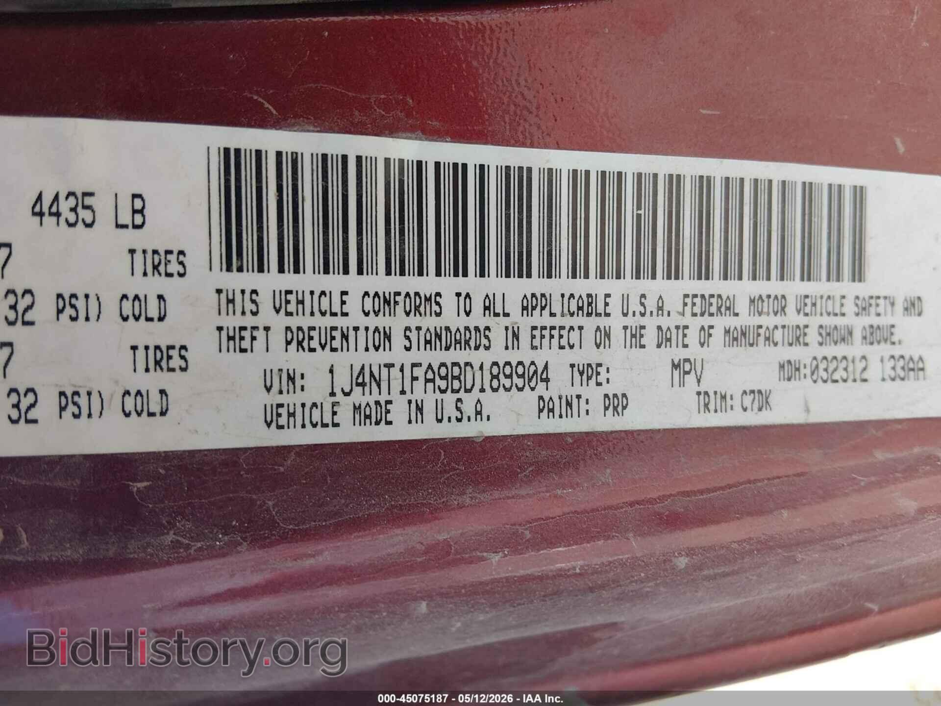 2011 JEEP COMPASS - VIN: 1J4NT1FA9BD189904 - Фото 9