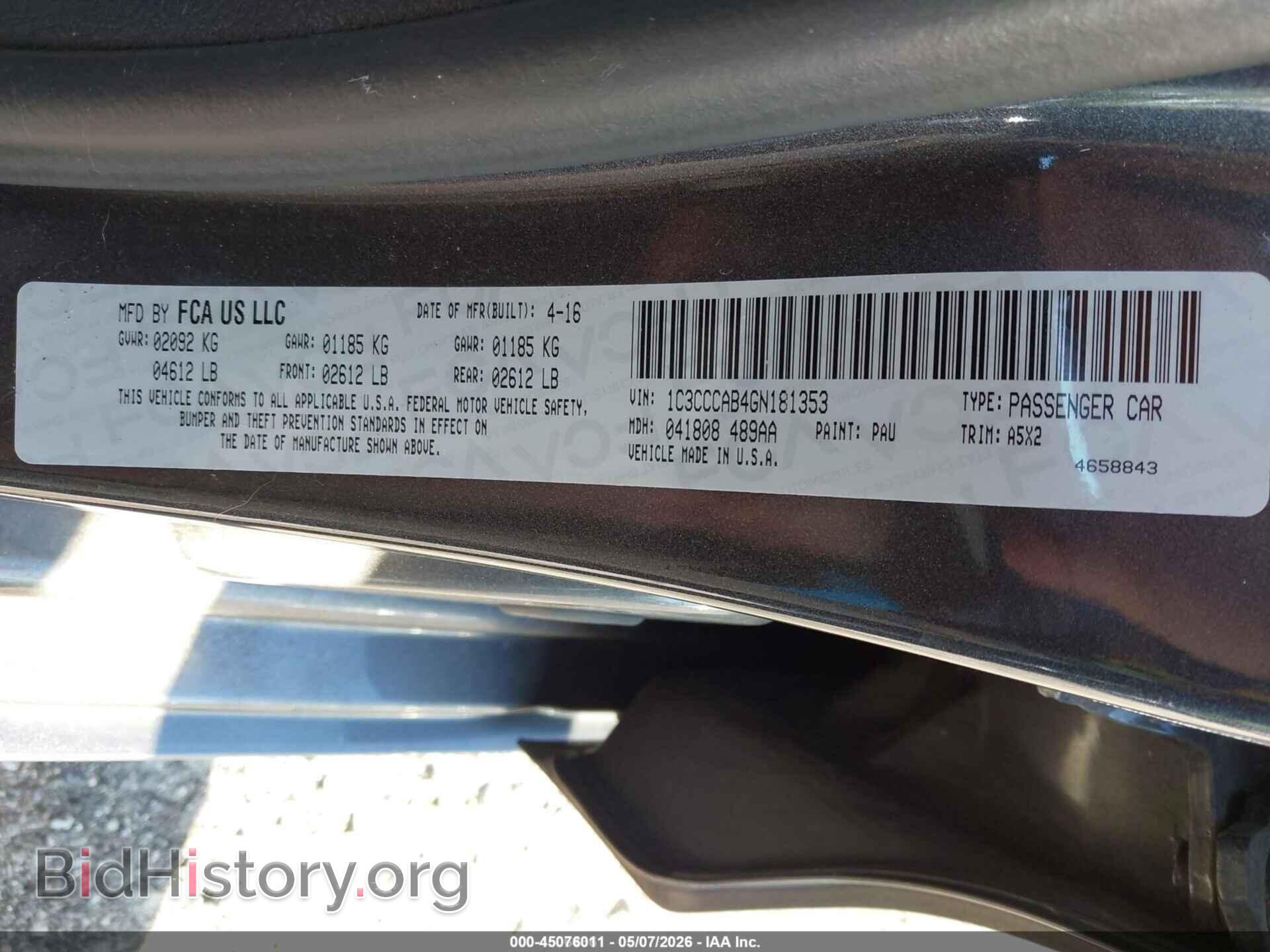 2016 CHRYSLER 200 - VIN: 1C3CCCAB4GN181353 - Фото 9