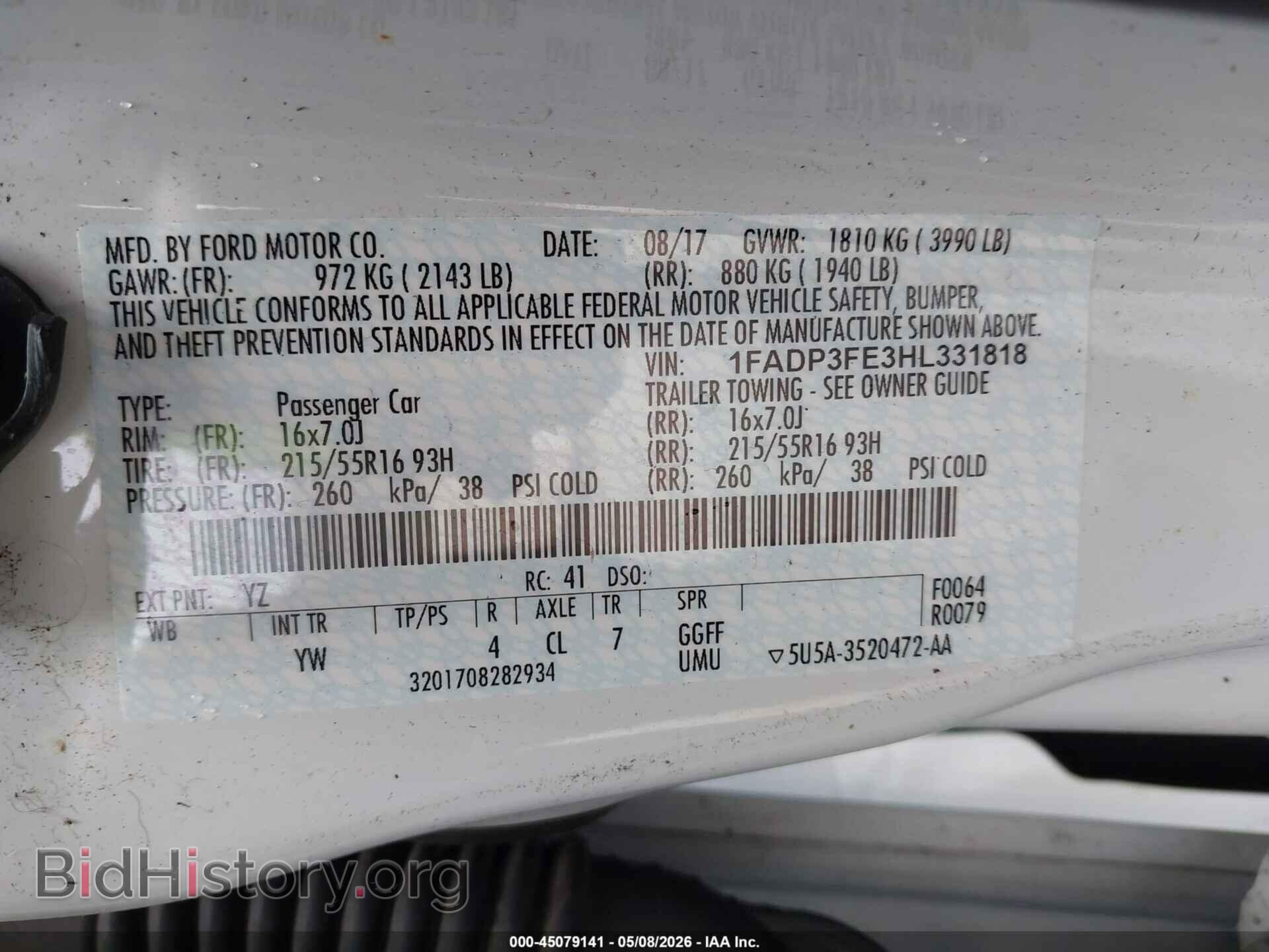 2017 FORD FOCUS - VIN: 1FADP3FE3HL331818 - Фото 9