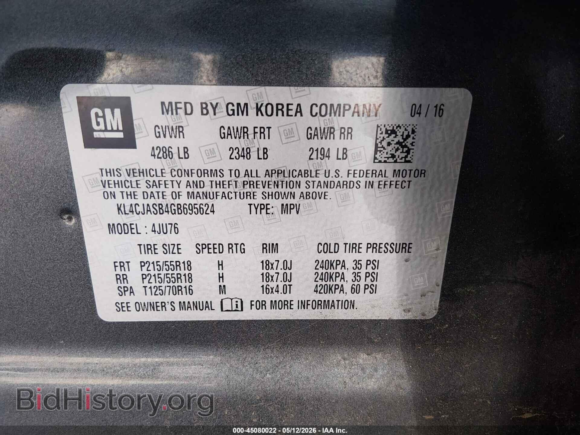 2016 BUICK ENCORE - VIN: KL4CJASB4GB695624 - Photo 9