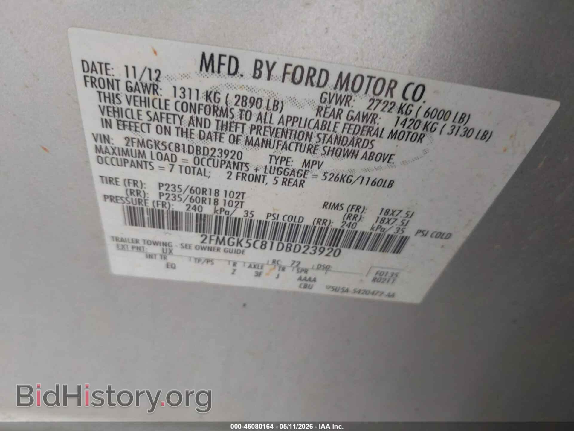 2013 FORD FLEX - VIN: 2FMGK5C81DBD23920 - Photo 9
