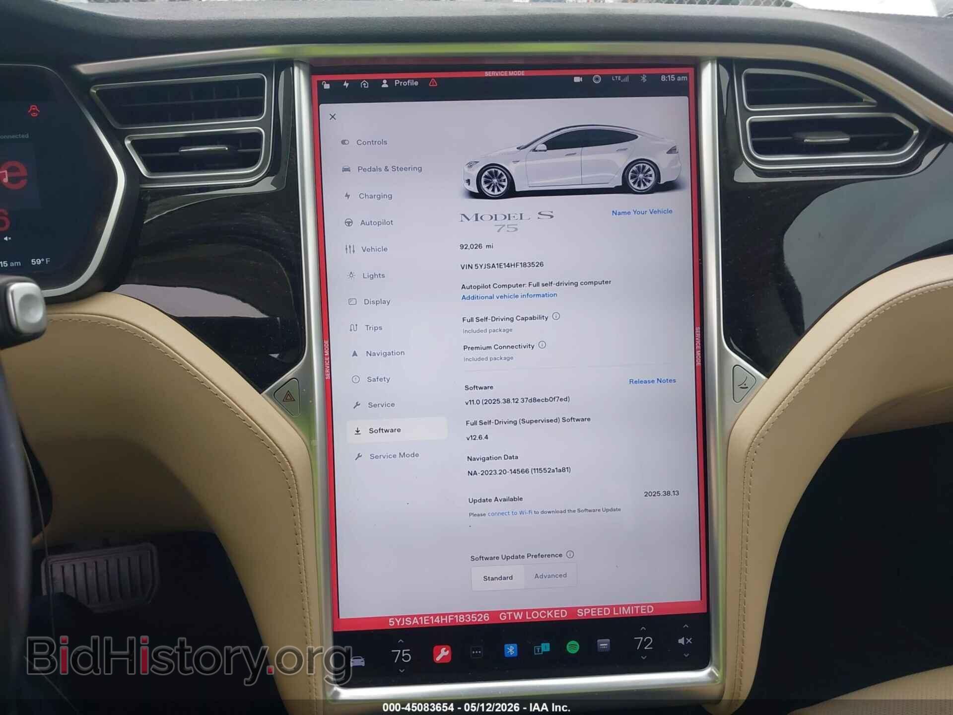 2017 TESLA MODEL S - VIN: 5YJSA1E14HF183526 - Фото 7