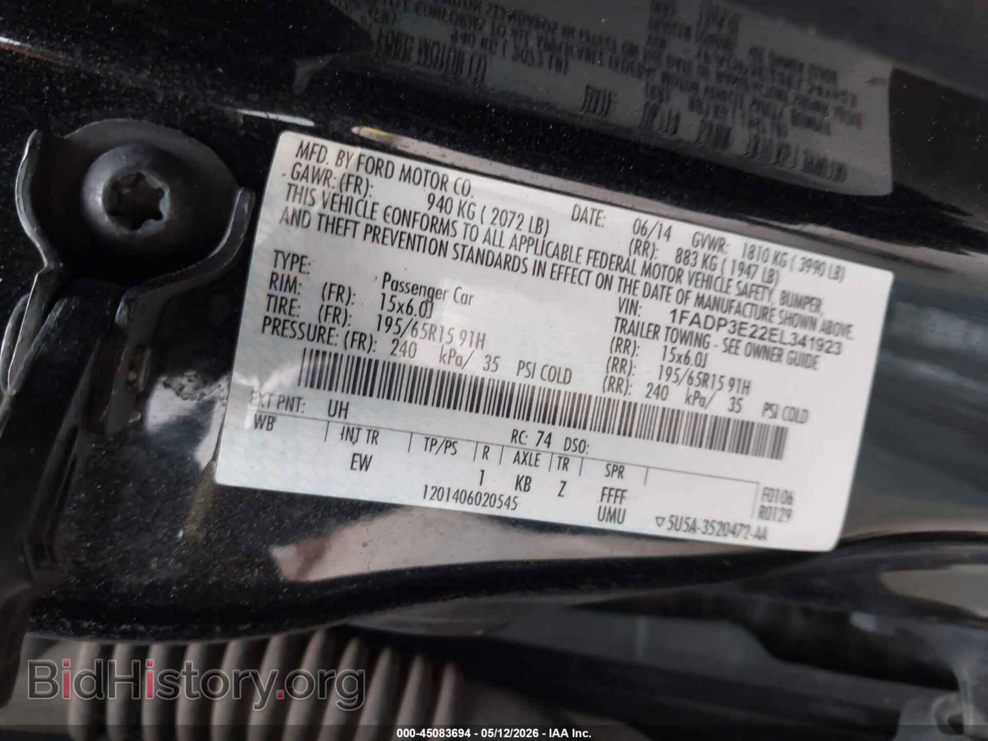 2014 FORD FOCUS - VIN: 1FADP3E22EL341923 - Photo 9
