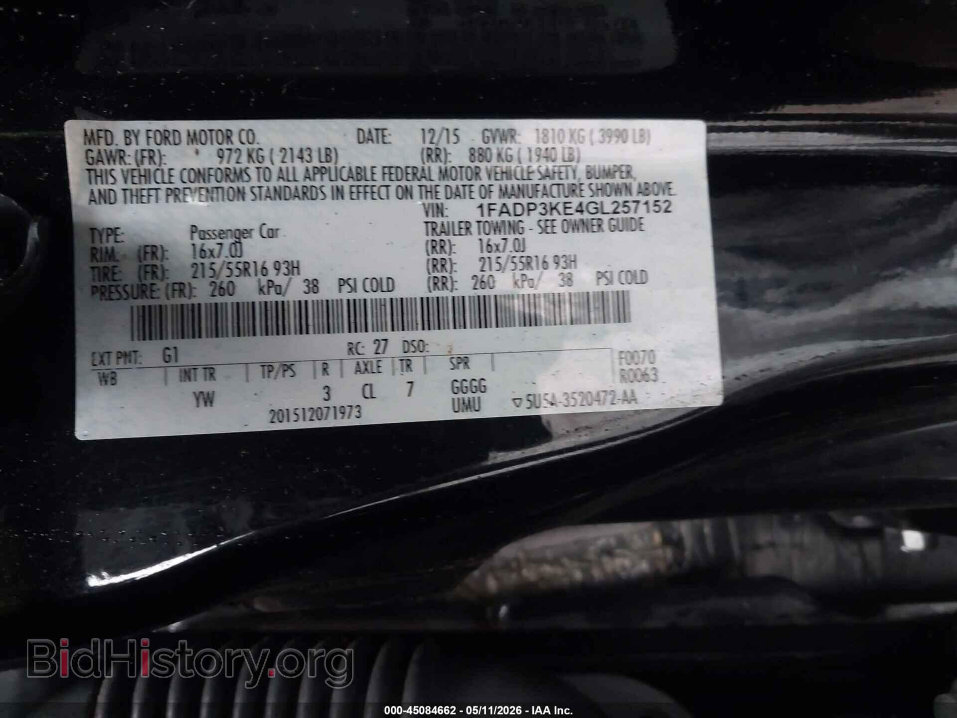 2016 FORD FOCUS - VIN: 1FADP3KE4GL257152 - Фото 9
