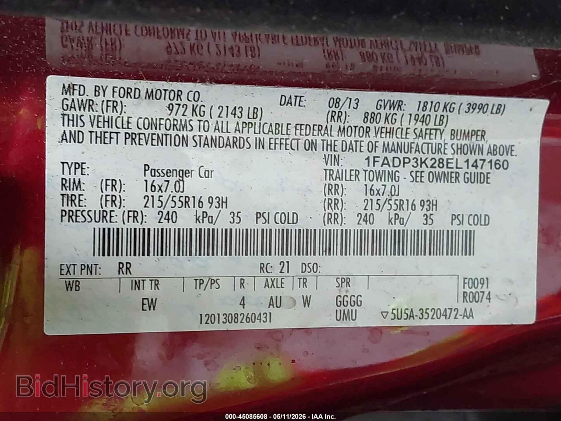 2014 FORD FOCUS - VIN: 1FADP3K28EL147160 - Photo 9