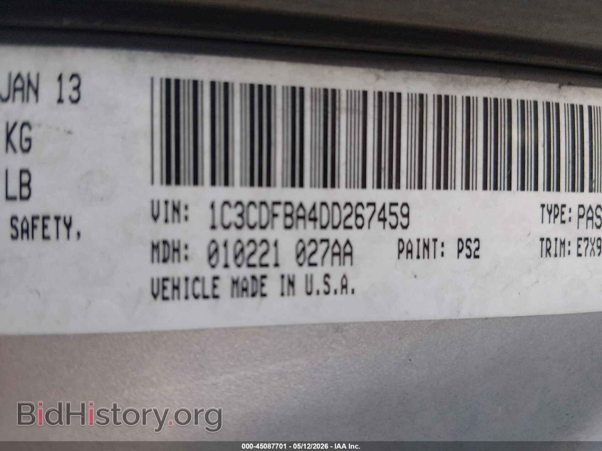 2013 DODGE DART - VIN: 1C3CDFBA4DD267459 - Photo 9