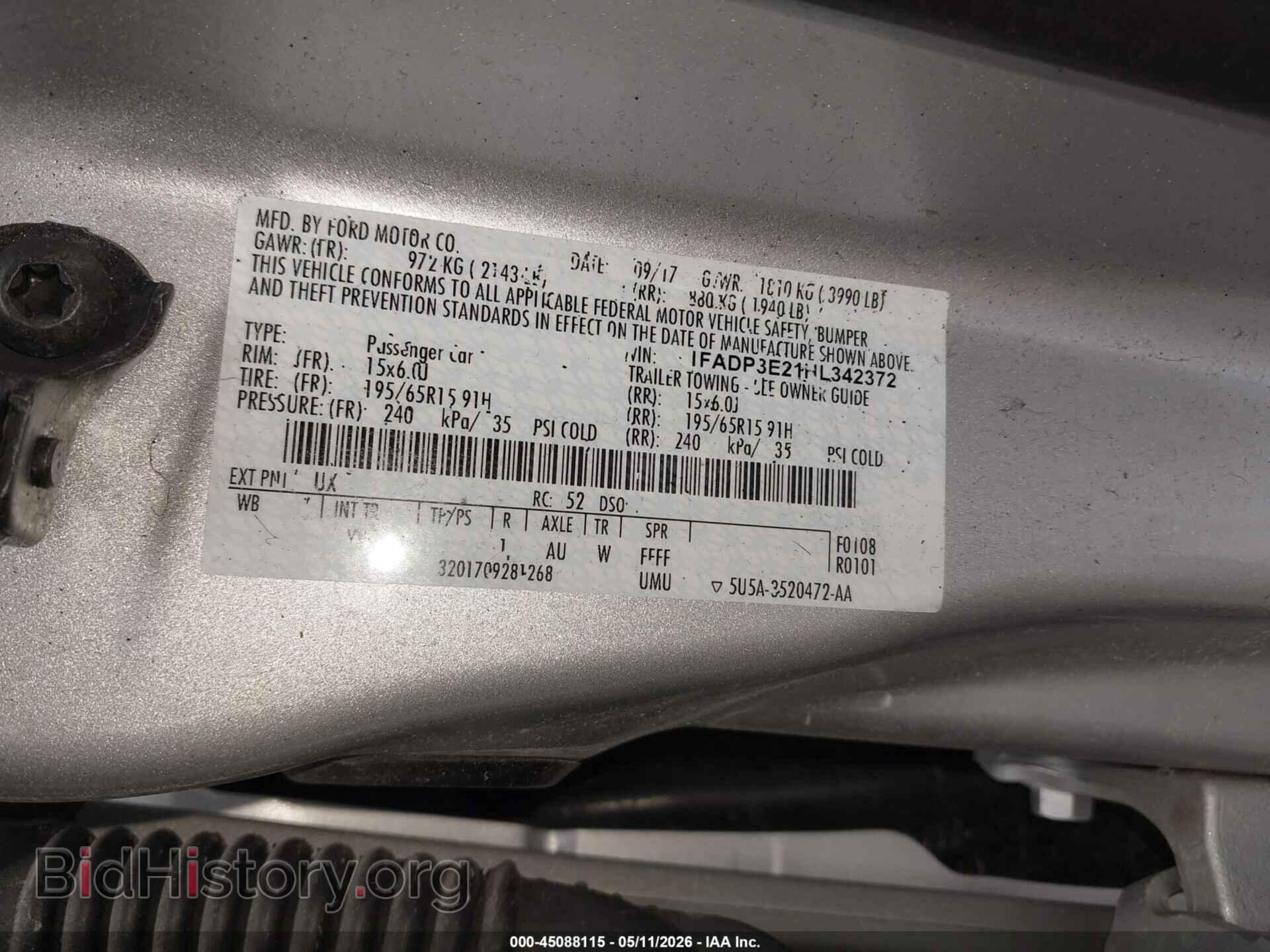 2017 FORD FOCUS - VIN: 1FADP3E21HL342372 - Фото 9