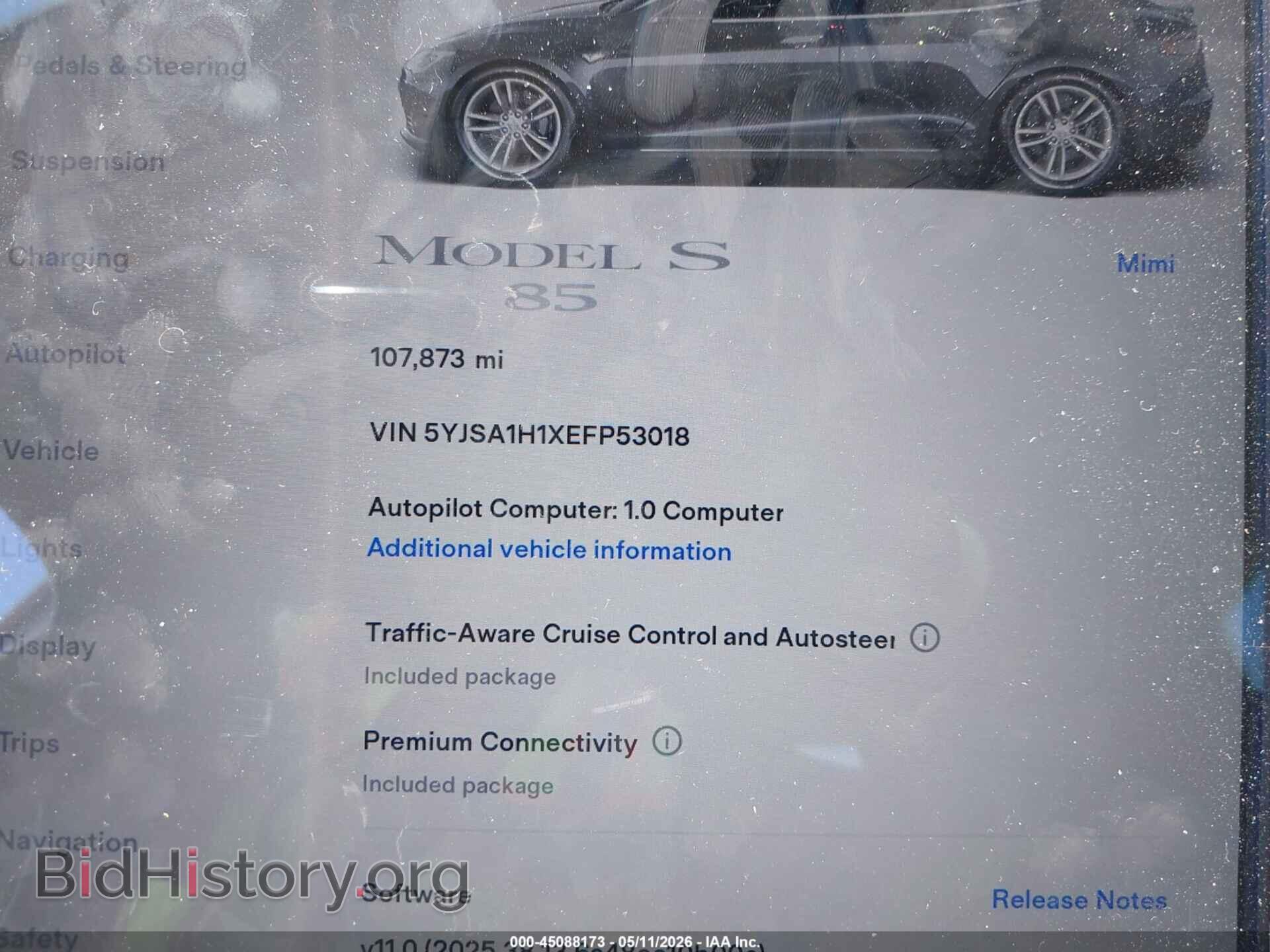 2014 TESLA MODEL S - VIN: 5YJSA1H1XEFP53018 - Photo 15