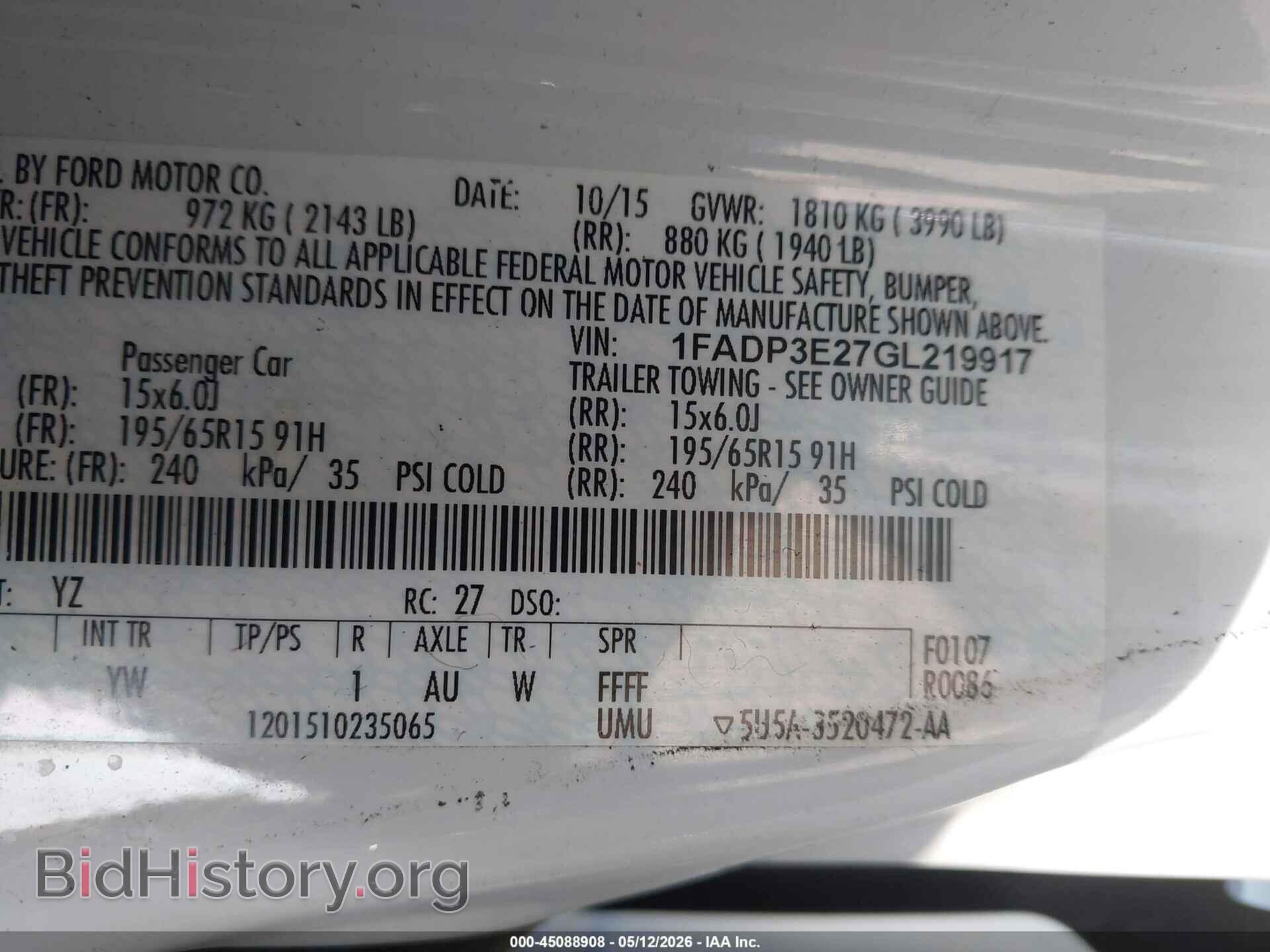 2016 FORD FOCUS - VIN: 1FADP3E27GL219917 - Photo 9