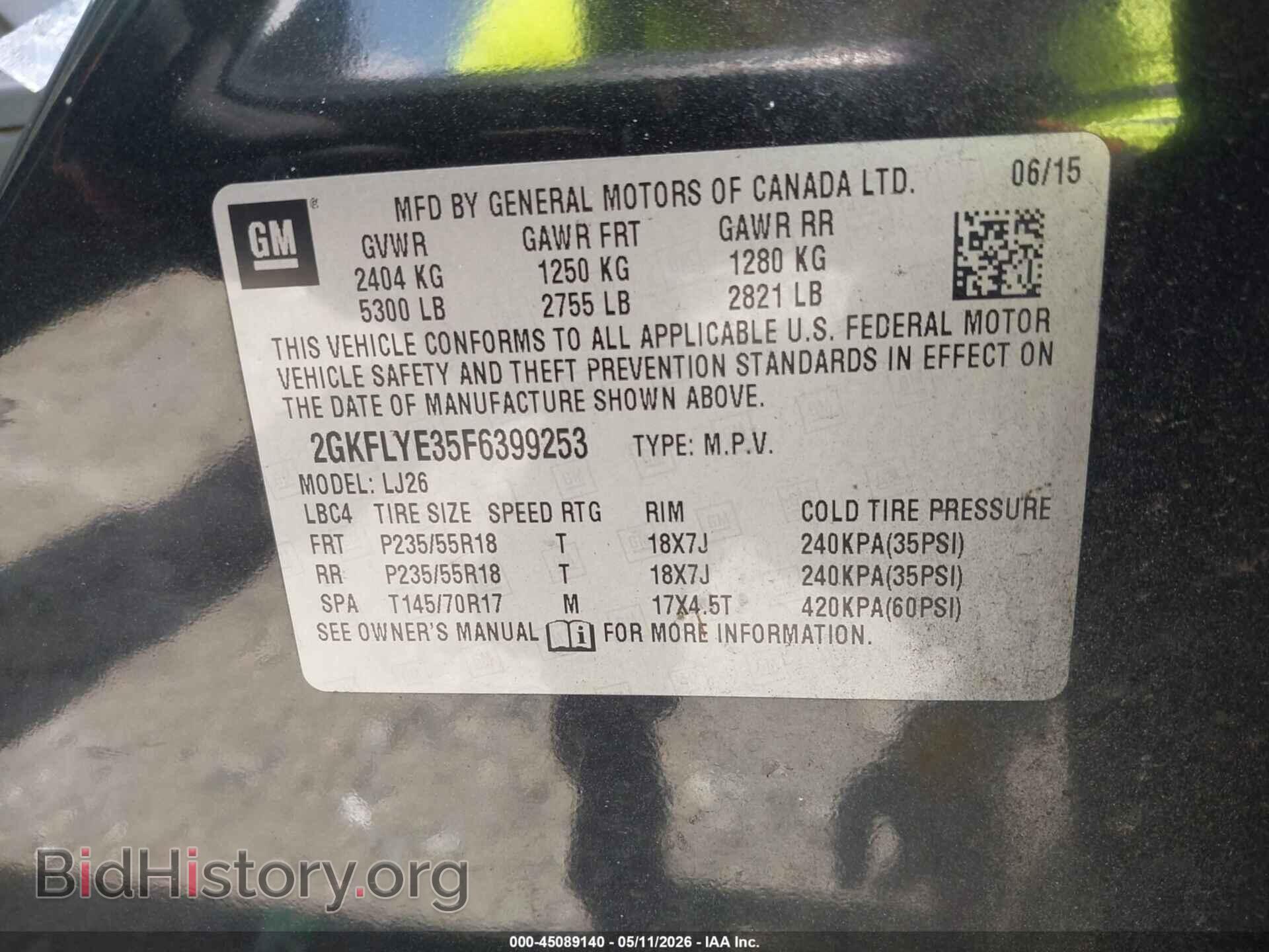 2015 GMC TERRAIN - VIN: 2GKFLYE35F6399253 - Фото 9