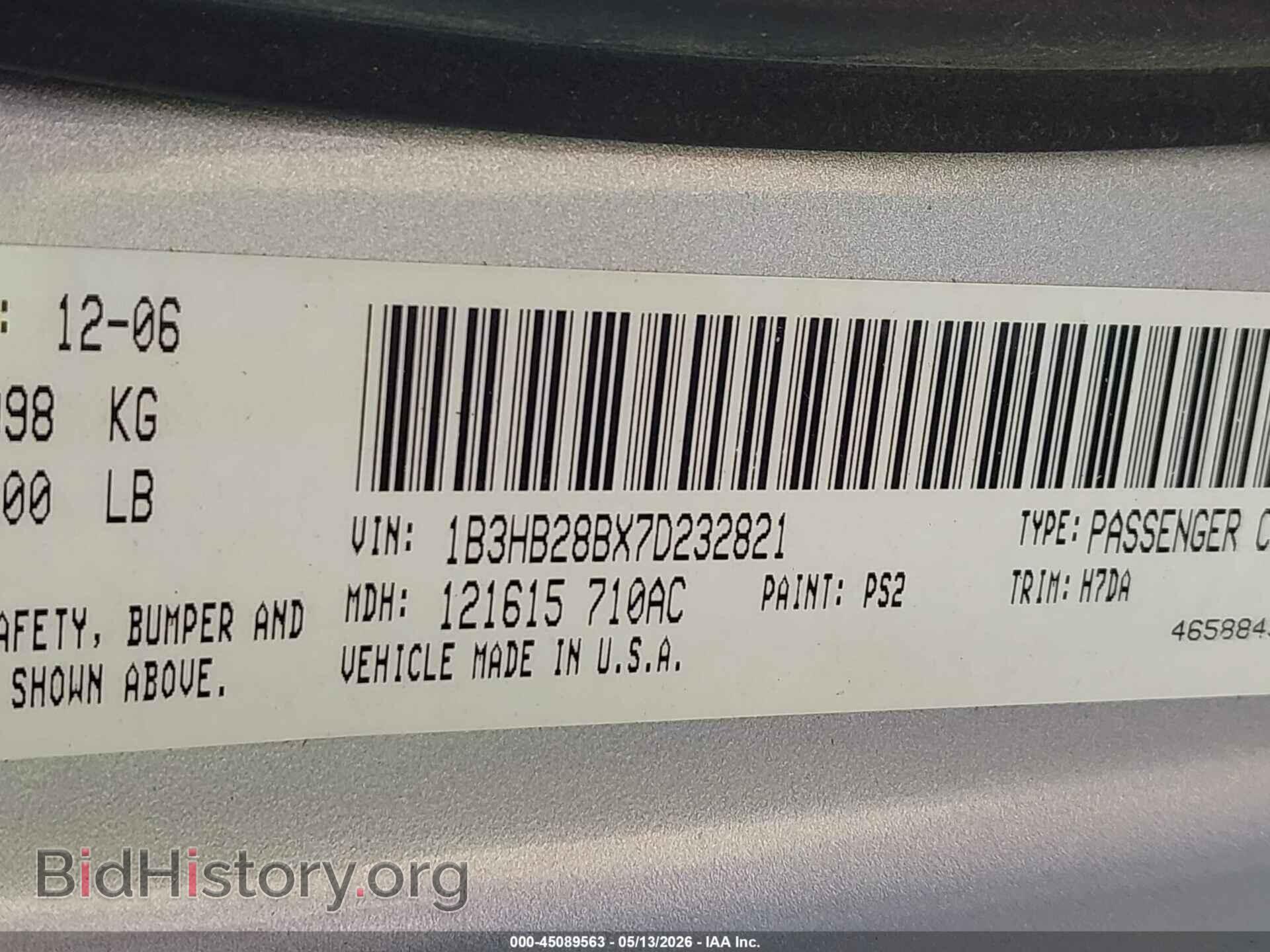 2007 DODGE CALIBER - VIN: 1B3HB28BX7D232821 - Photo 9