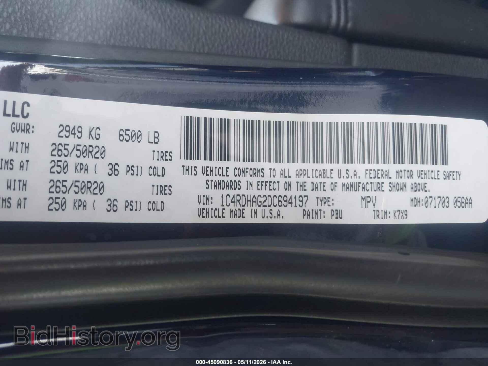 2013 DODGE DURANGO - VIN: 1C4RDHAG2DC694197 - Фото 9