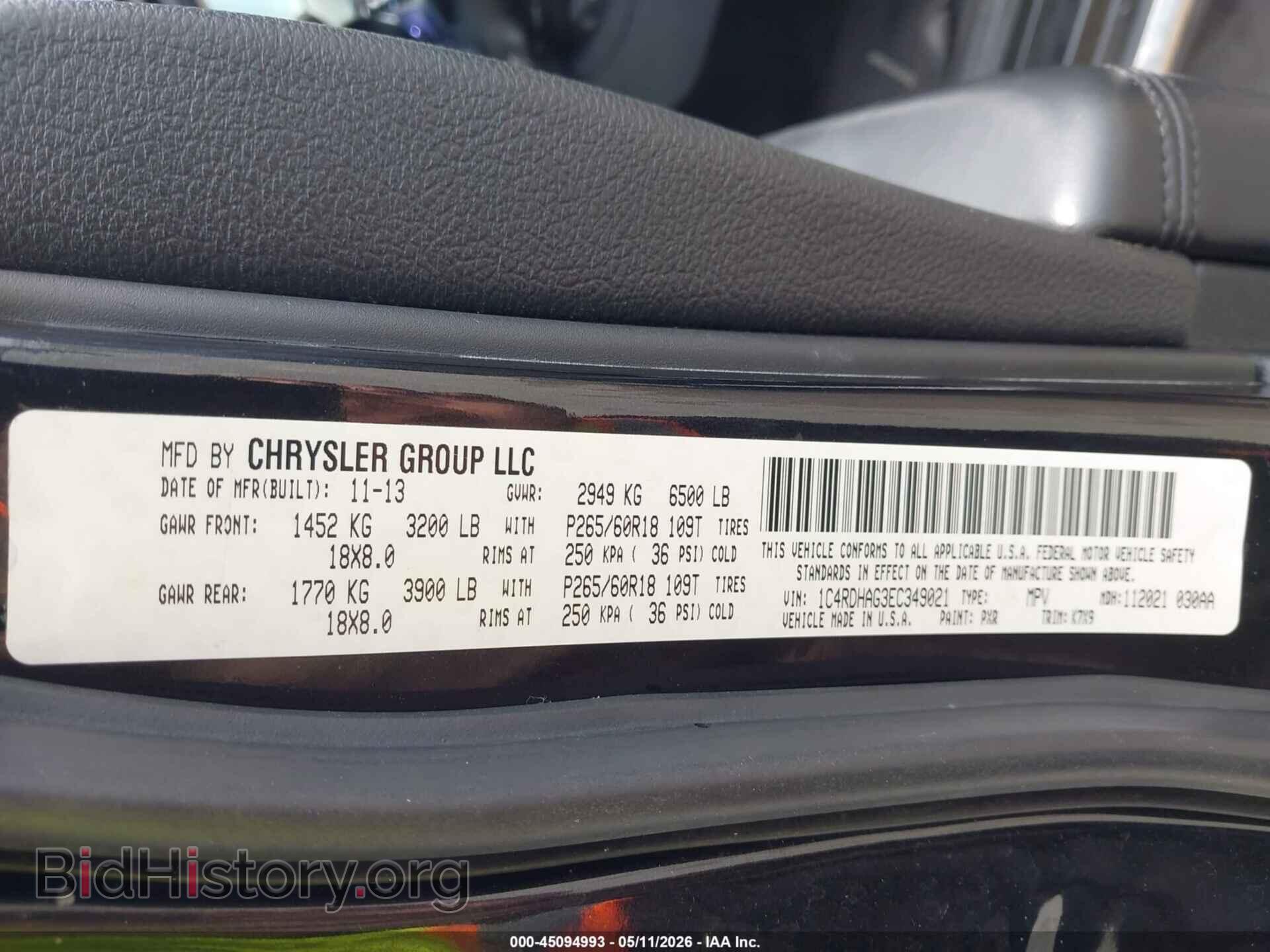 2014 DODGE DURANGO - VIN: 1C4RDHAG3EC349021 - Photo 9