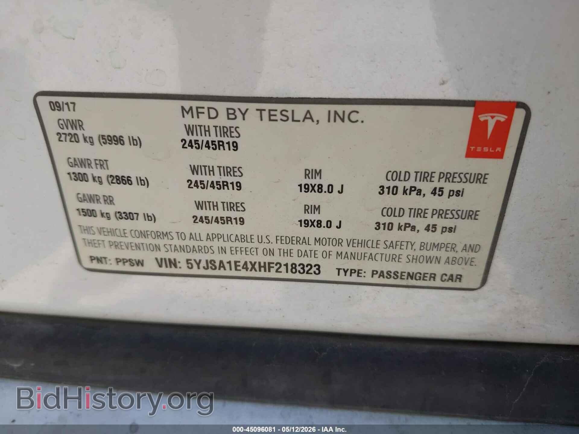 2017 TESLA MODEL S - VIN: 5YJSA1E4XHF218323 - Photo 8