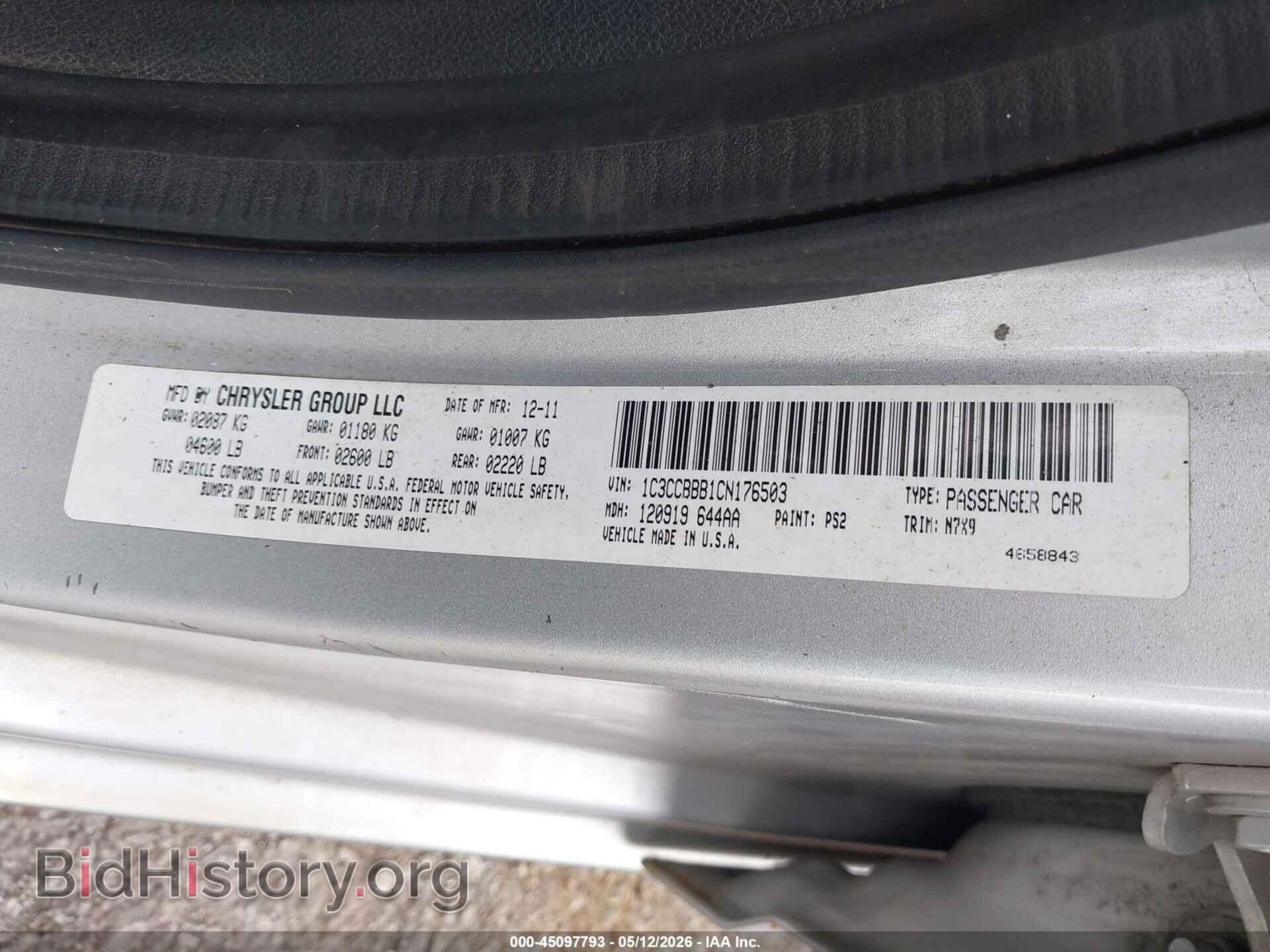 2012 CHRYSLER 200 - VIN: 1C3CCBBB1CN176503 - Photo 9