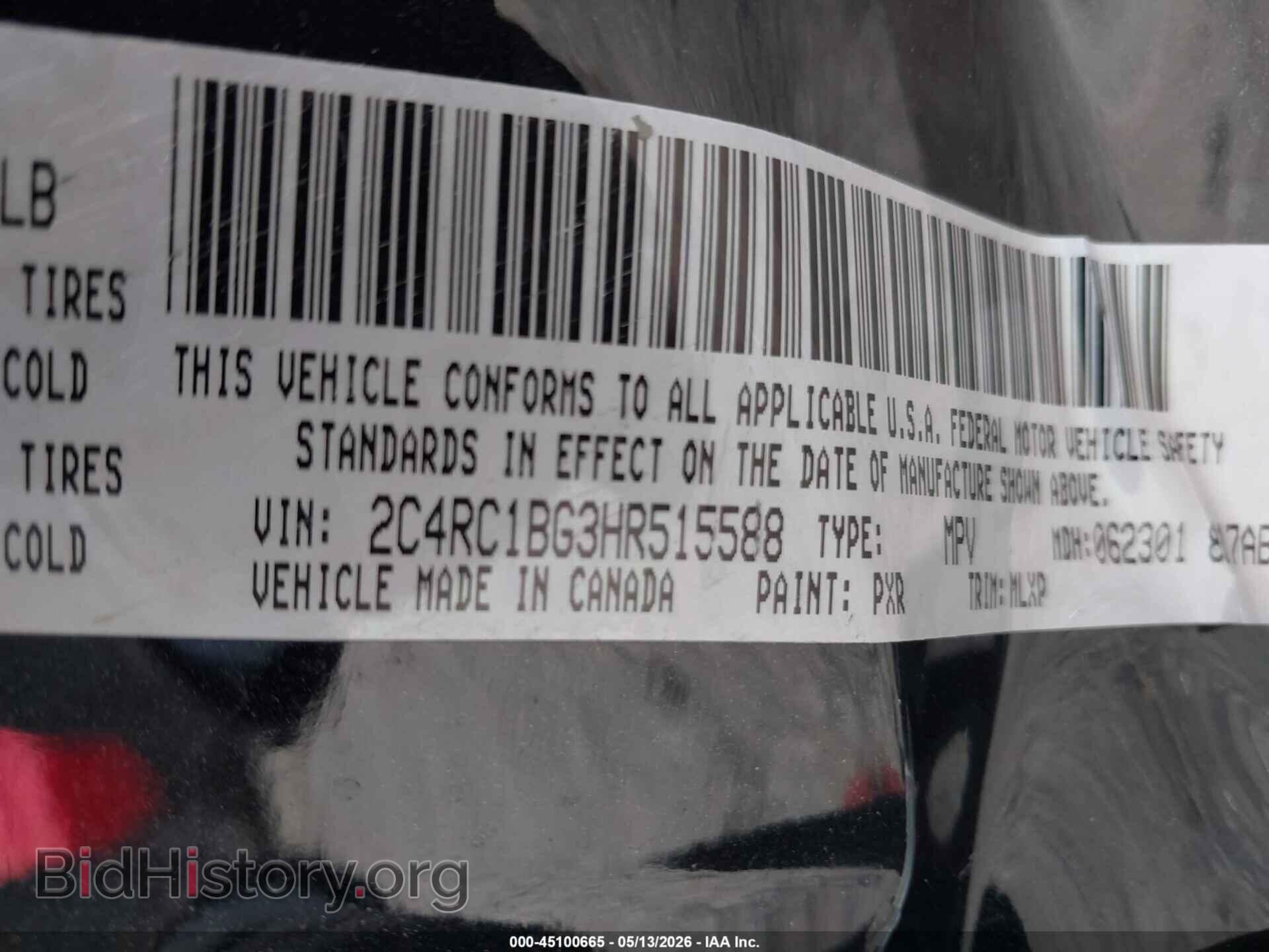 2017 CHRYSLER PACIFICA - VIN: 2C4RC1BG3HR515588 - Photo 9
