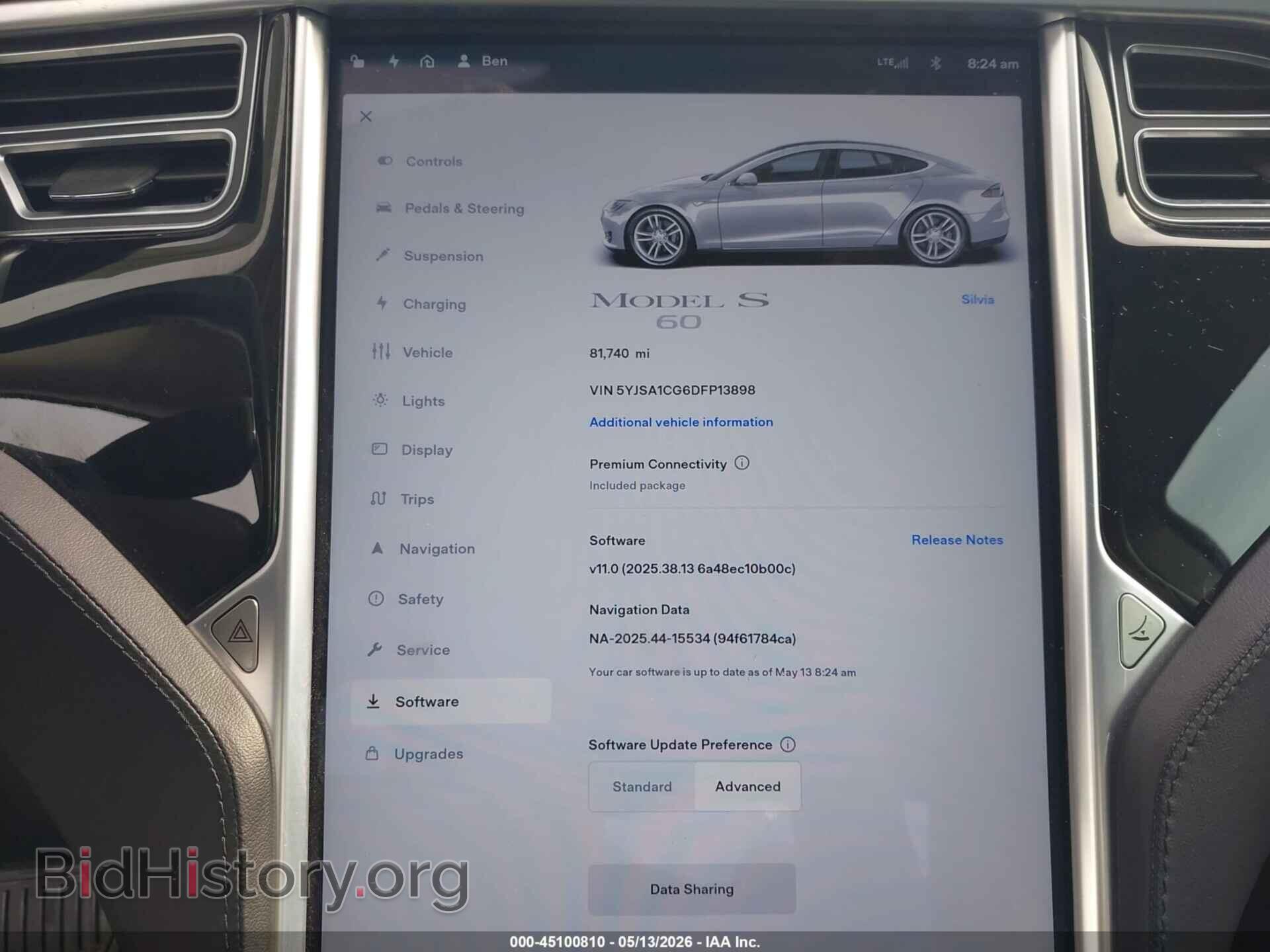 2013 TESLA MODEL S - VIN: 5YJSA1CG6DFP13898 - Photo 7
