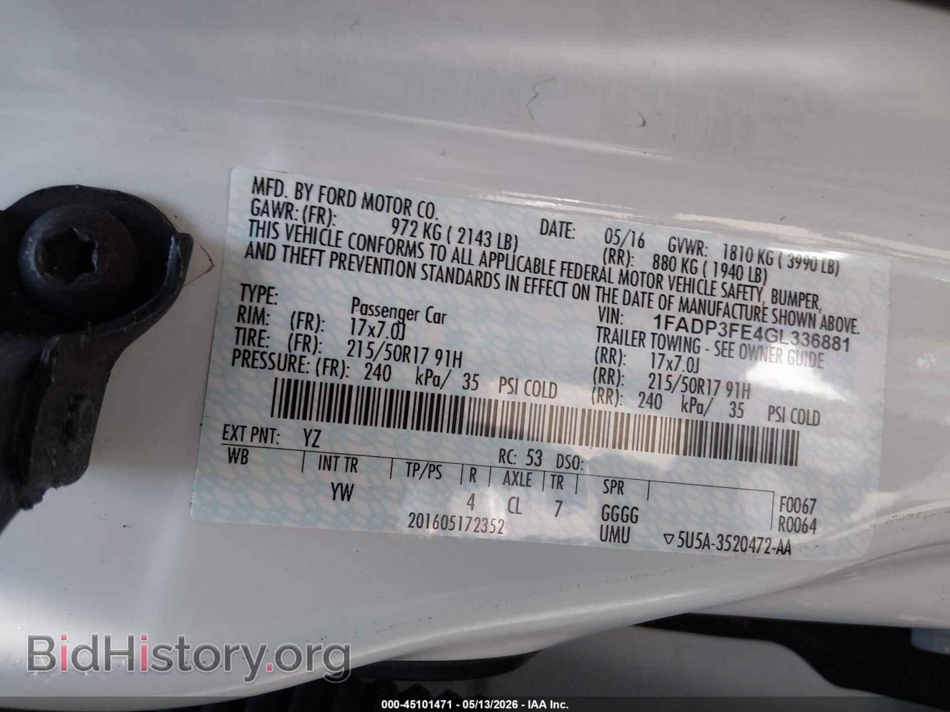2016 FORD FOCUS - VIN: 1FADP3FE4GL336881 - Фото 9