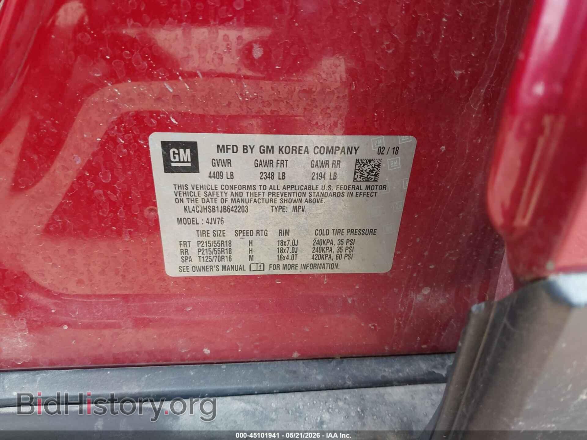 2018 BUICK ENCORE - VIN: KL4CJHSB1JB642203 - Photo 9
