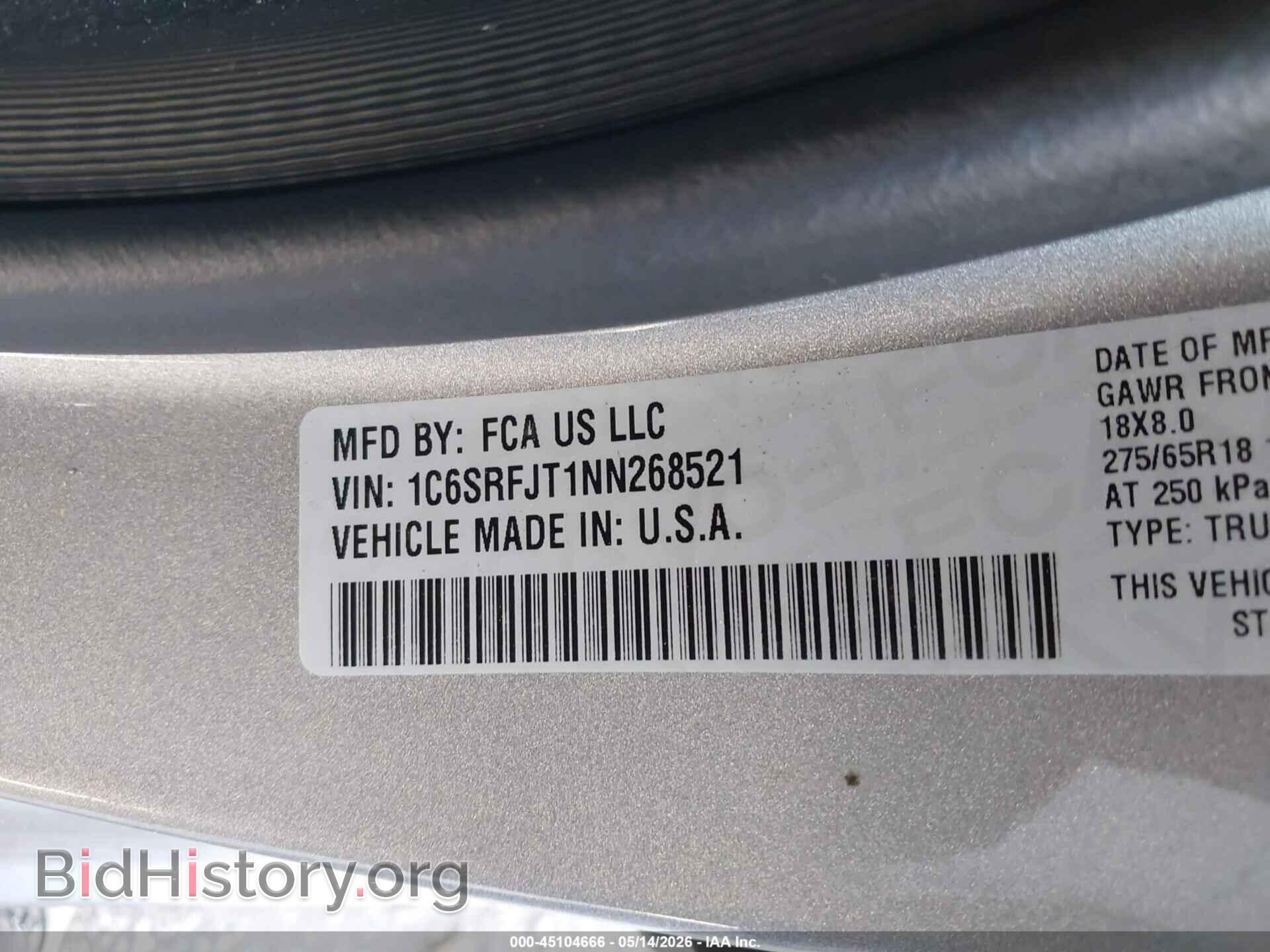 2022 RAM 1500 - VIN: 1C6SRFJT1NN268521 - Фото 9