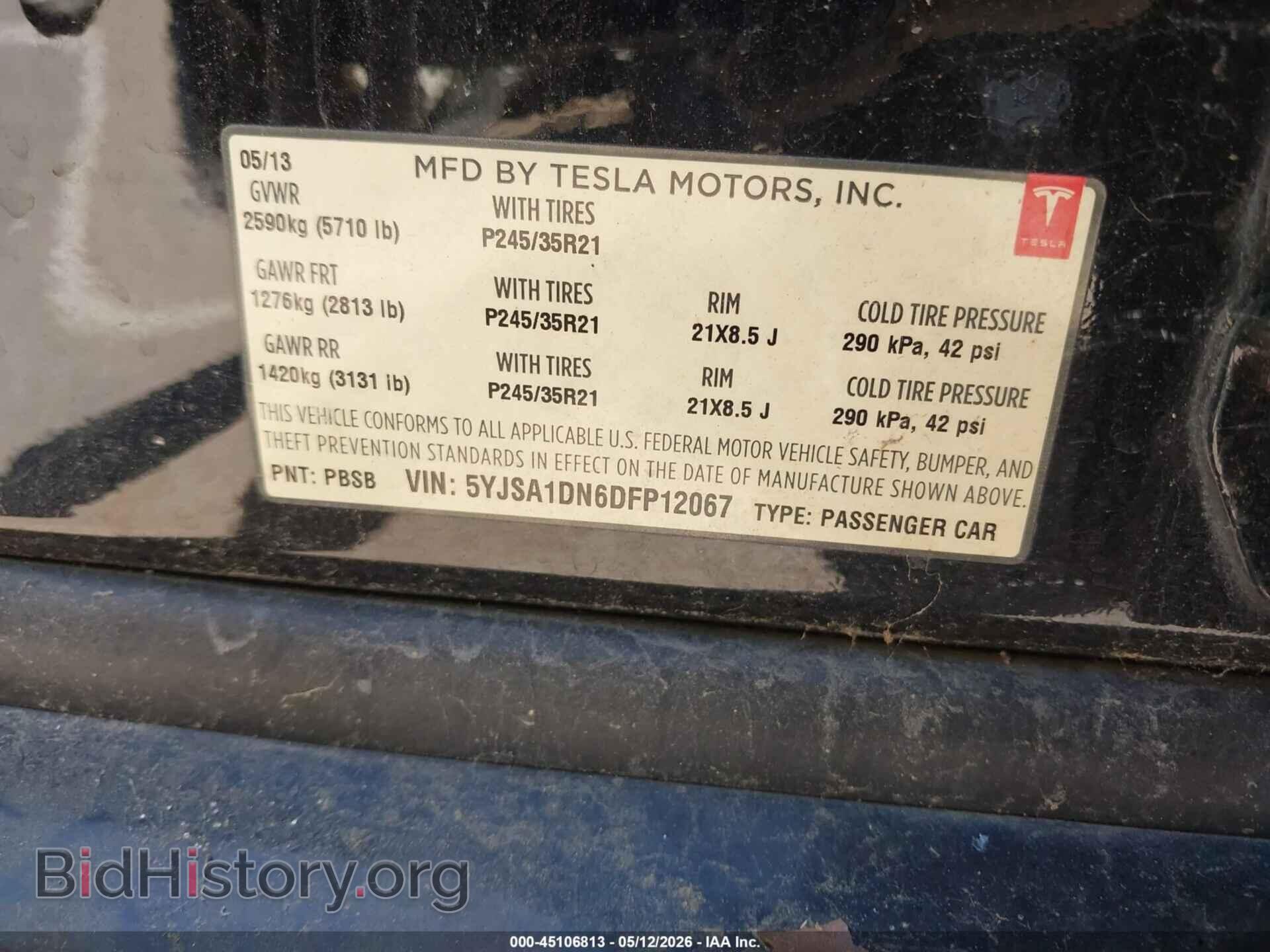 2013 TESLA MODEL S - VIN: 5YJSA1DN6DFP12067 - Photo 9