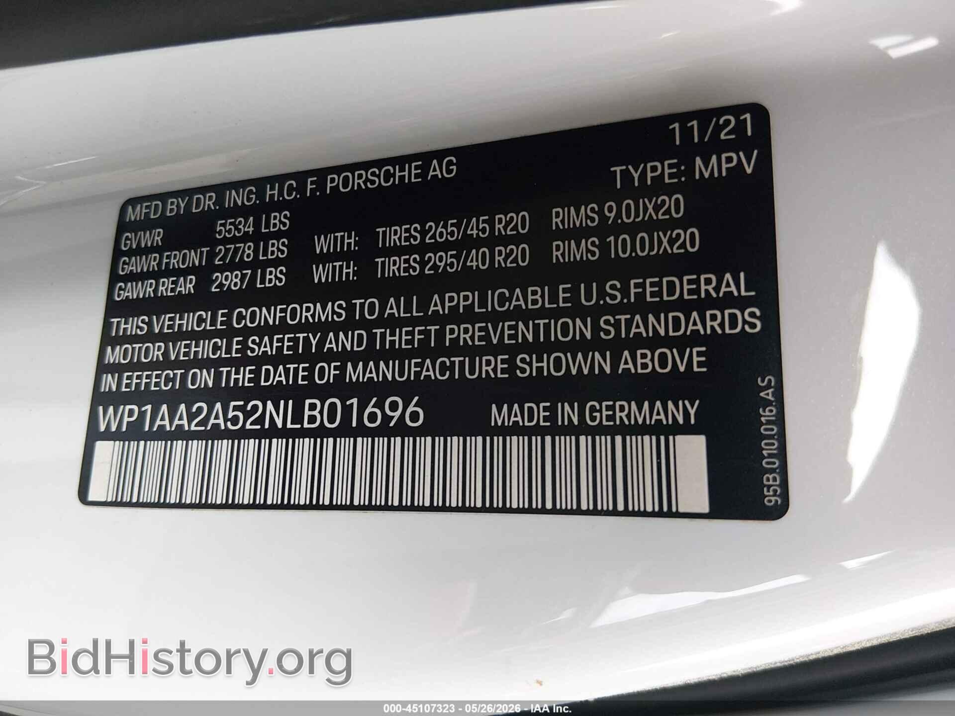 2022 PORSCHE MACAN - VIN: WP1AA2A52NLB01696 - Photo 9