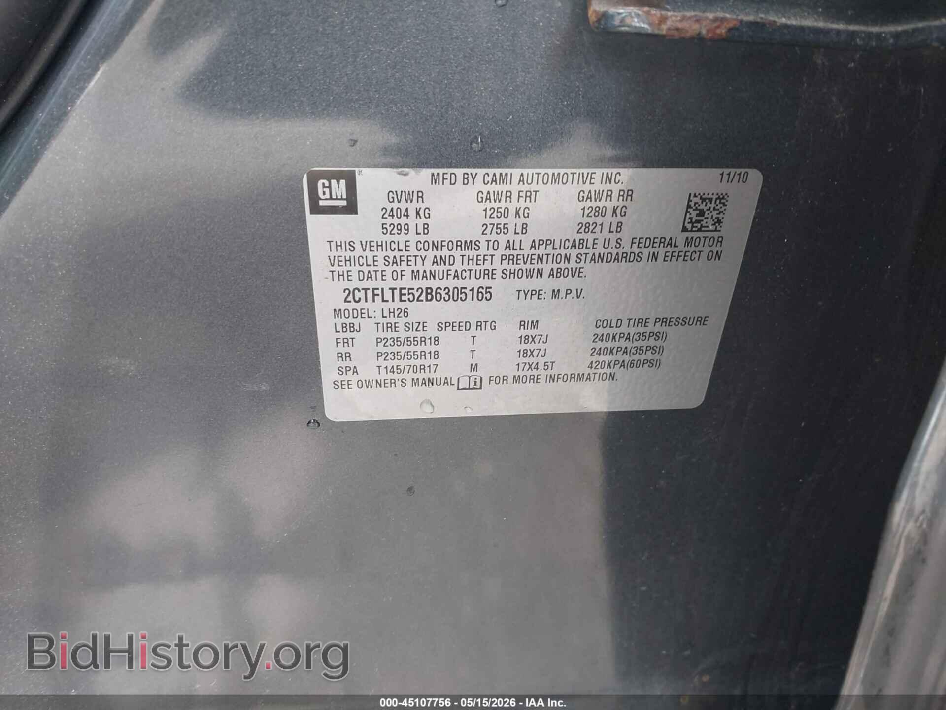 2011 GMC TERRAIN - VIN: 2CTFLTE52B6305165 - Photo 9