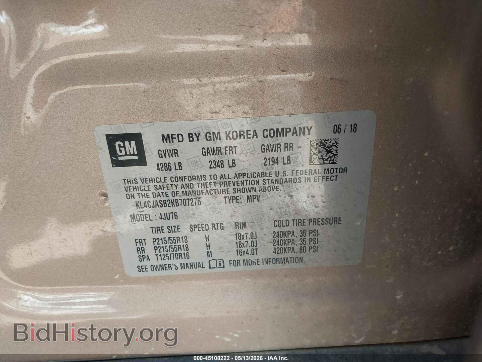 2019 BUICK ENCORE - VIN: KL4CJASB2KB707276 - Фото 9