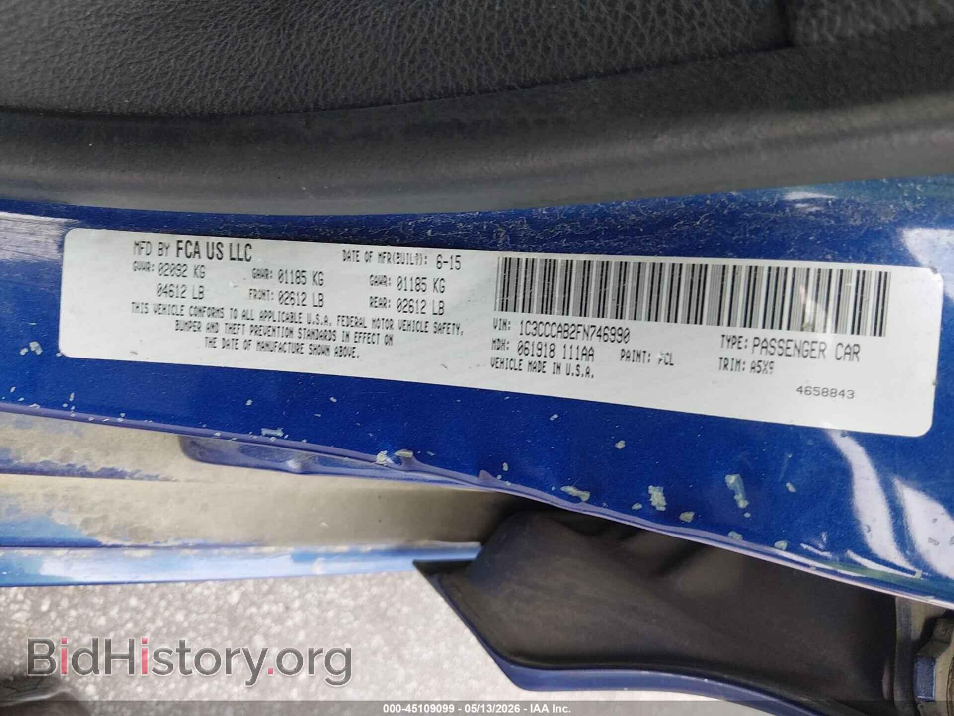 2015 CHRYSLER 200 - VIN: 1C3CCCAB2FN746990 - Фото 9