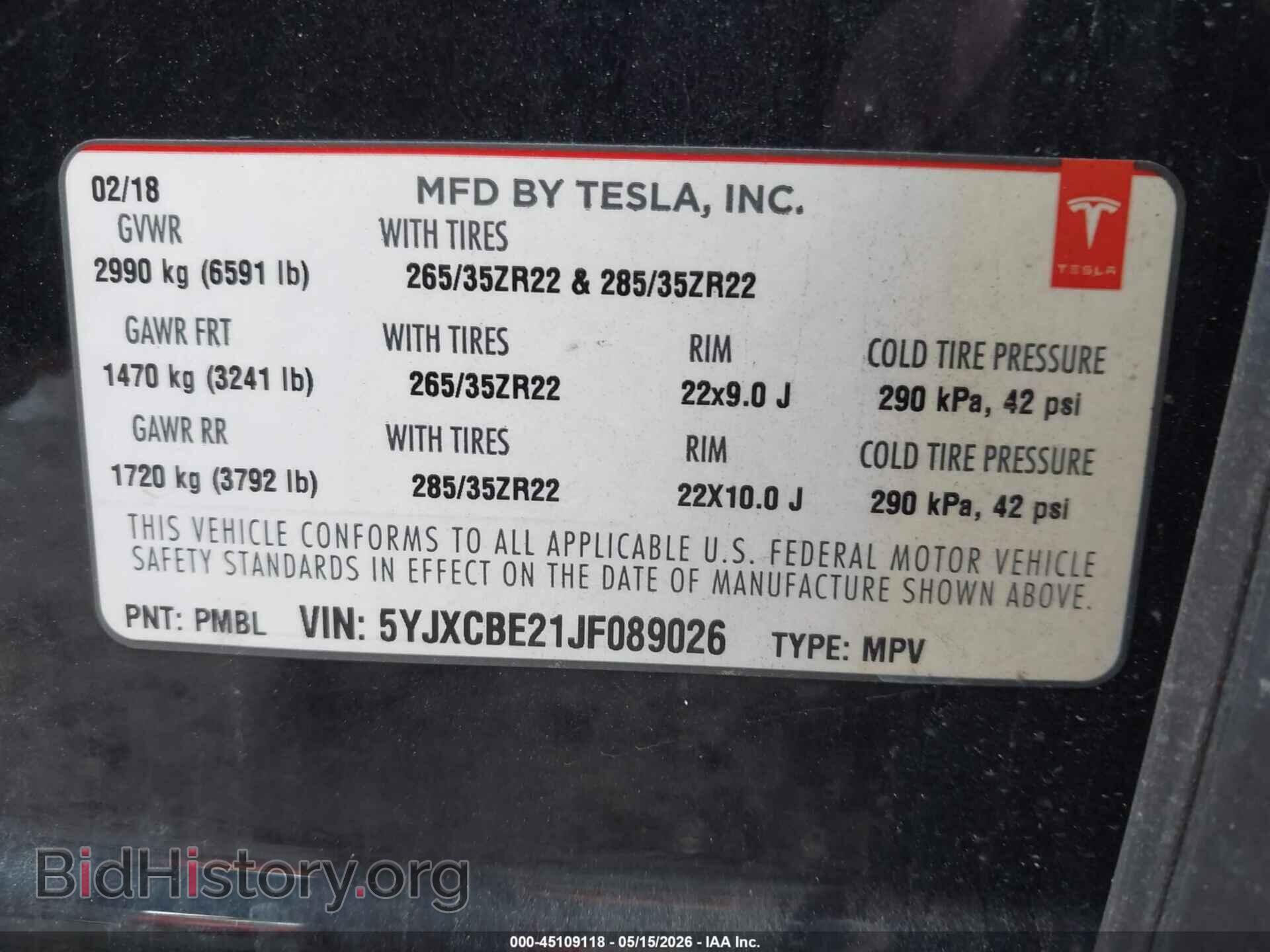 2018 TESLA MODEL X - VIN: 5YJXCBE21JF089026 - Photo 9