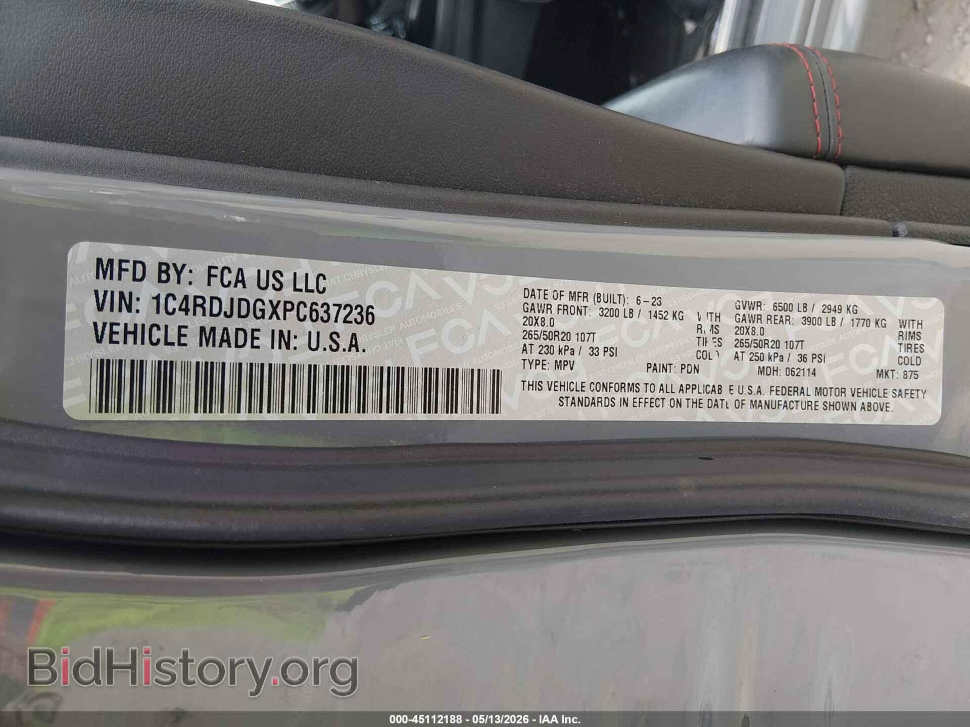 2023 DODGE DURANGO - VIN: 1C4RDJDGXPC637236 - Фото 9