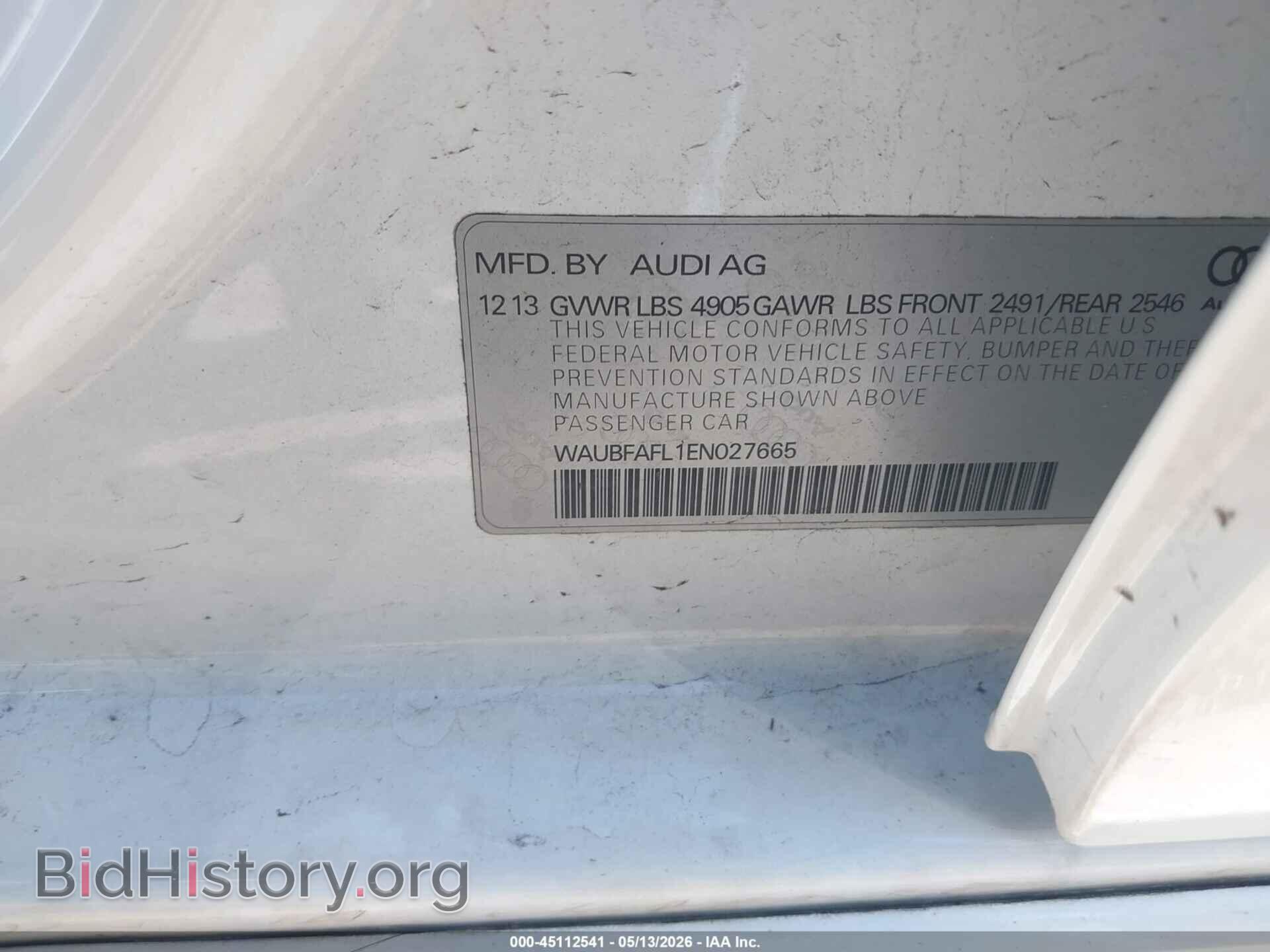 2014 AUDI A4 - VIN: WAUBFAFL1EN027665 - Фото 9