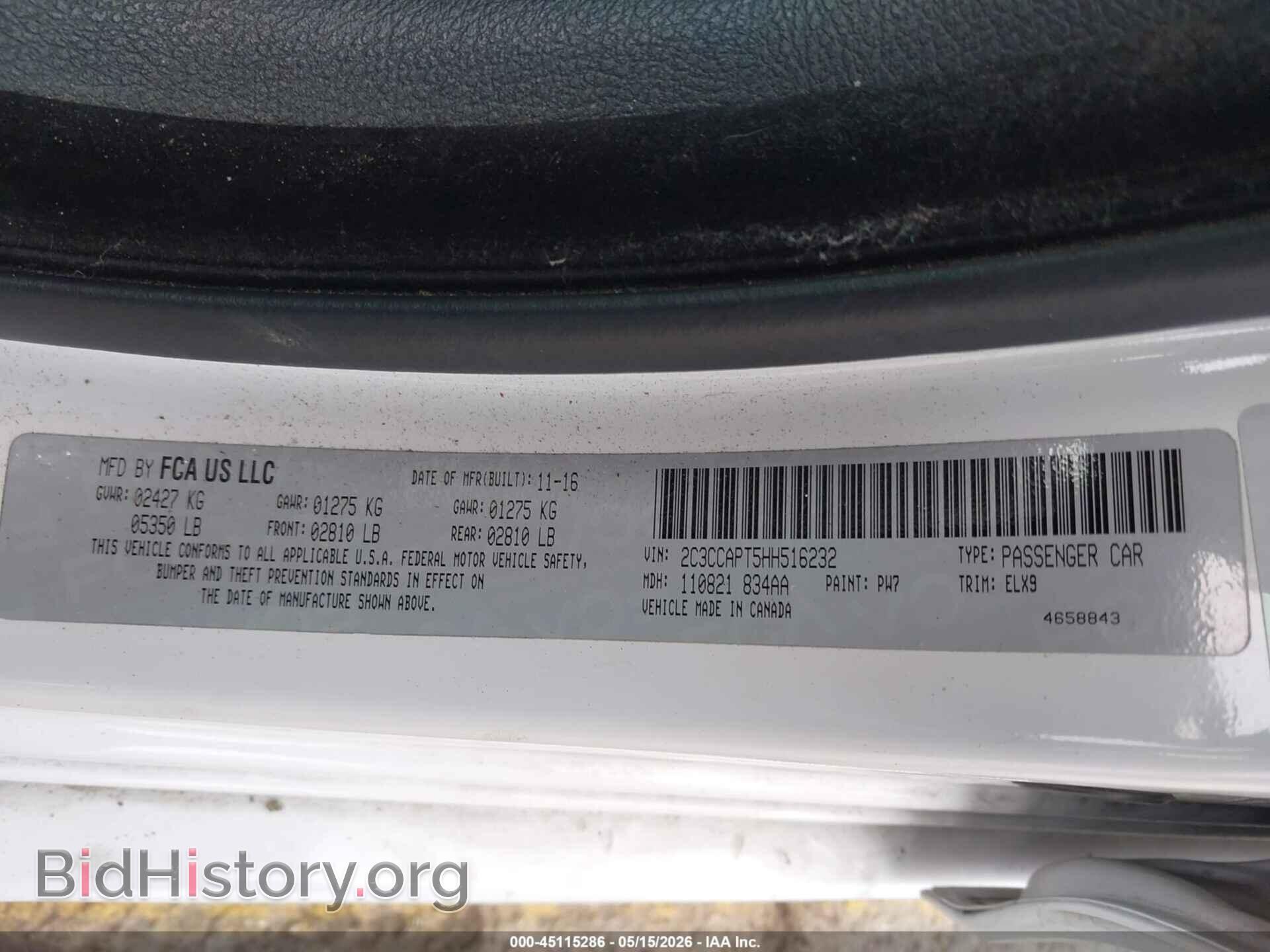 2017 CHRYSLER 300C - VIN: 2C3CCAPT5HH516232 - Фото 9