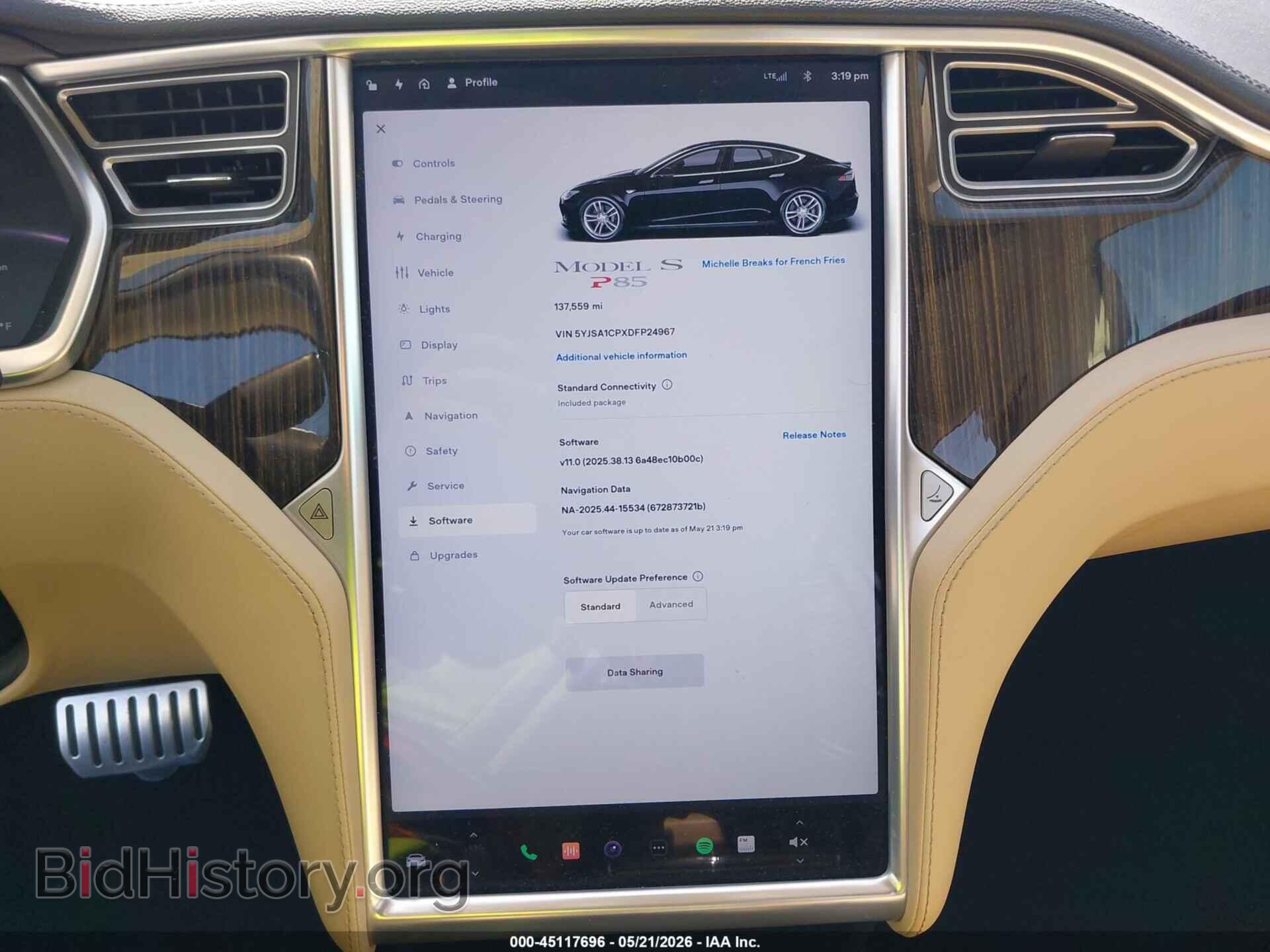2013 TESLA MODEL S - VIN: 5YJSA1CPXDFP24967 - Photo 7