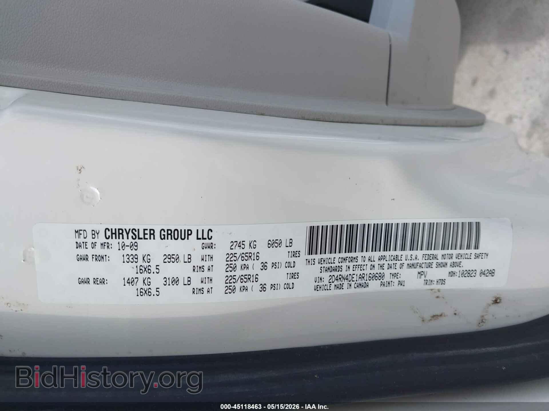 2010 DODGE GRAND CARAVAN - VIN: 2D4RN4DE1AR160680 - Фото 9