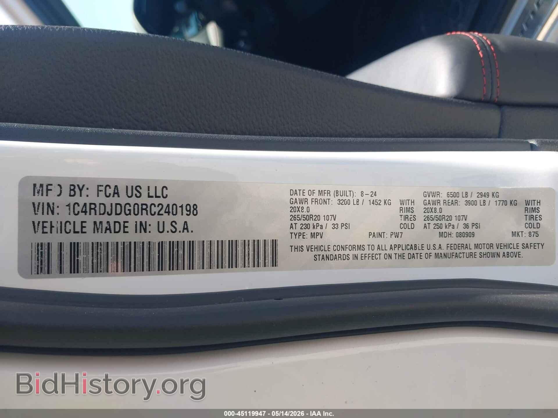 2024 DODGE DURANGO - VIN: 1C4RDJDG0RC240198 - Photo 9