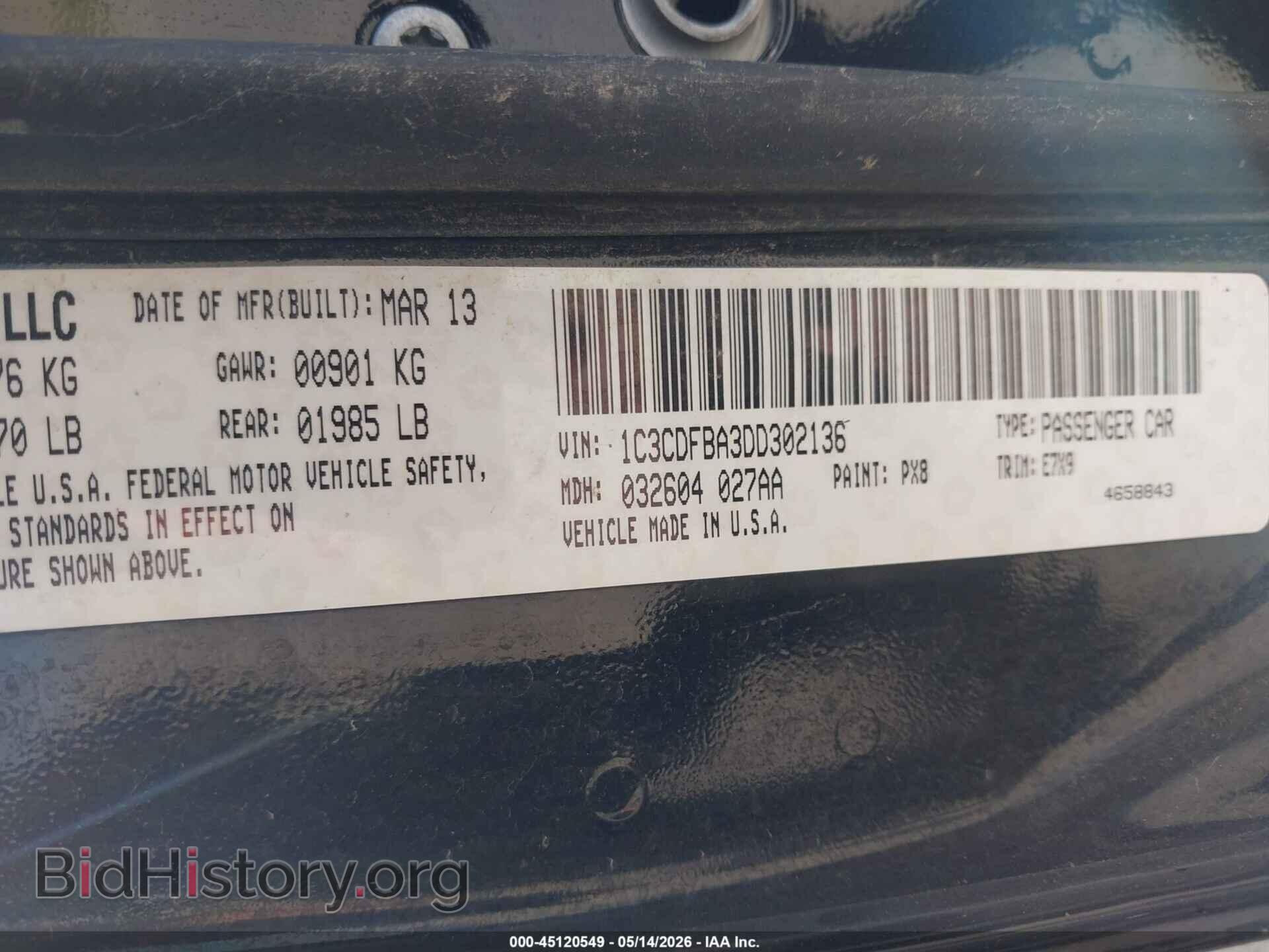2013 DODGE DART - VIN: 1C3CDFBA3DD302136 - Photo 9