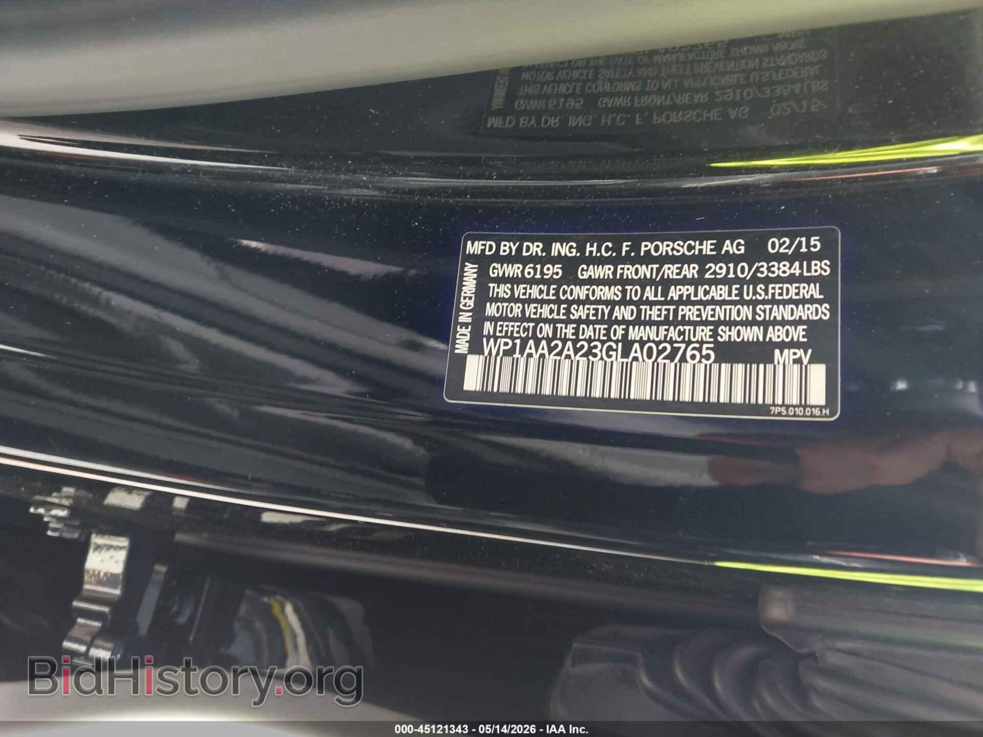 2016 PORSCHE CAYENNE - VIN: WP1AA2A23GLA02765 - Photo 9