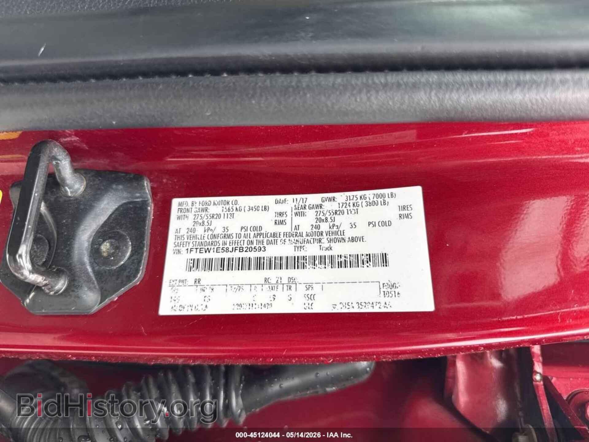 2018 FORD F-150 - VIN: 1FTEW1E58JFB20593 - Фото 9