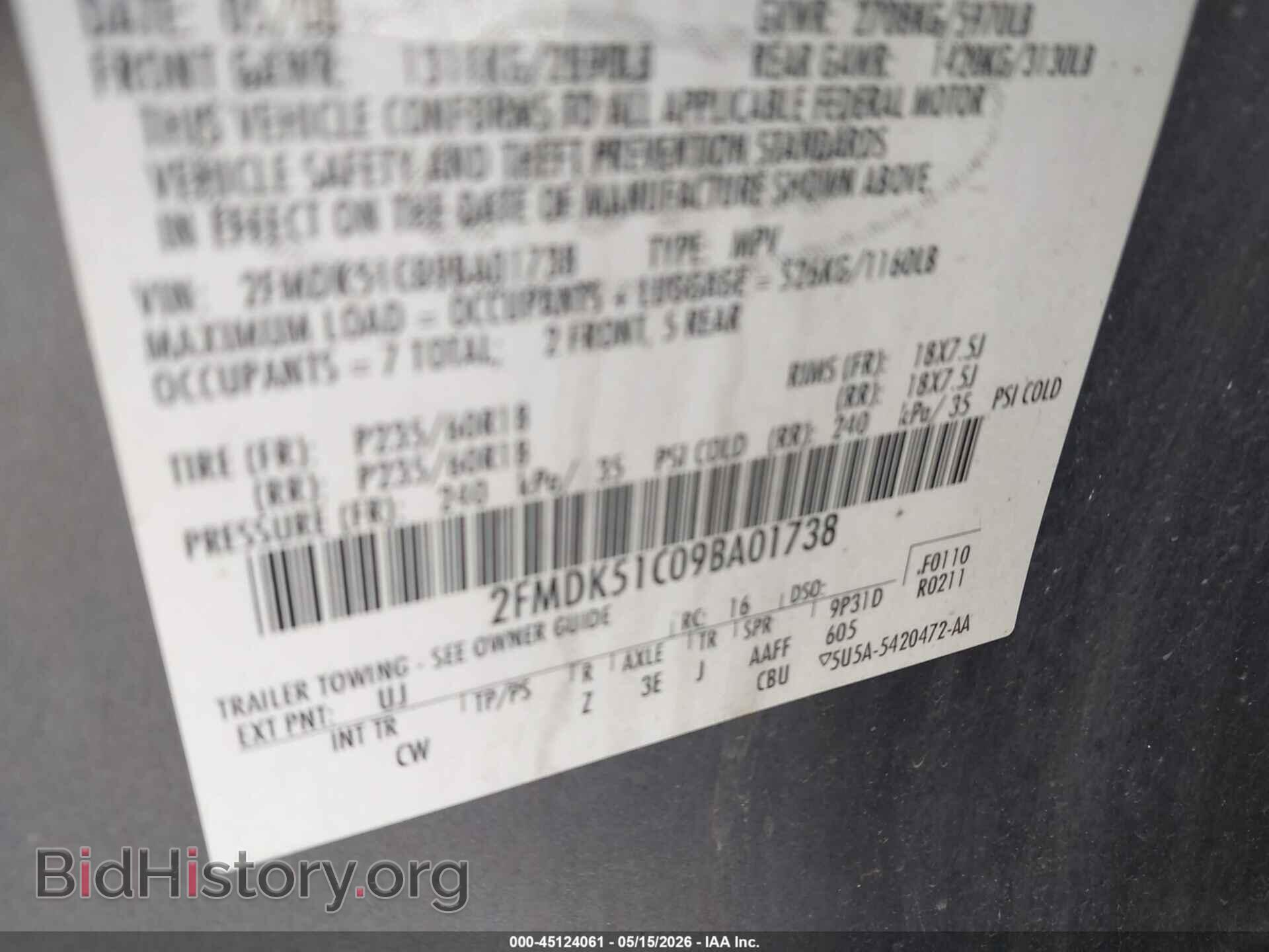 2009 FORD FLEX - VIN: 2FMDK51C09BA01738 - Photo 9